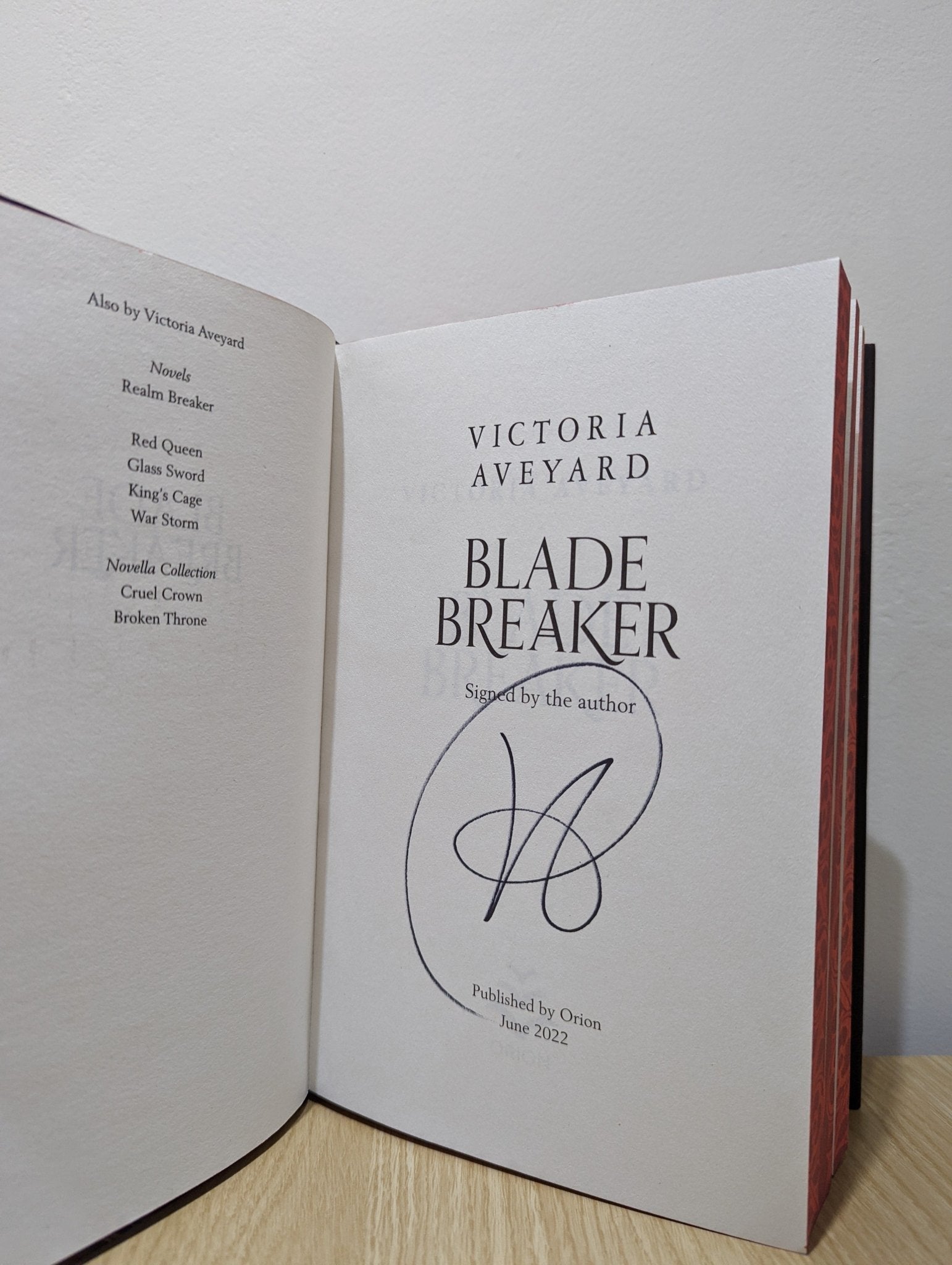 Blade Breaker by Victoria Aveyard (Signed First Edition with sprayed edges) - Fialta Books
