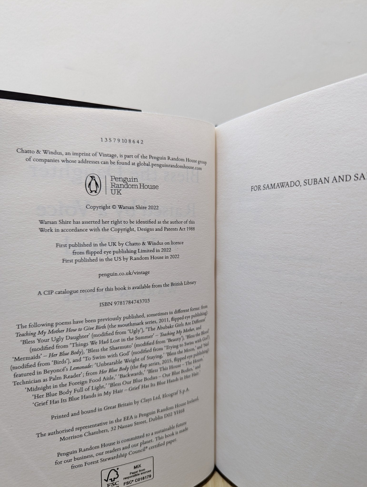 Bless the Daughter Raised by a Voice in Her Head by Warsan Shire (Signed First Edition) - Fialta Books