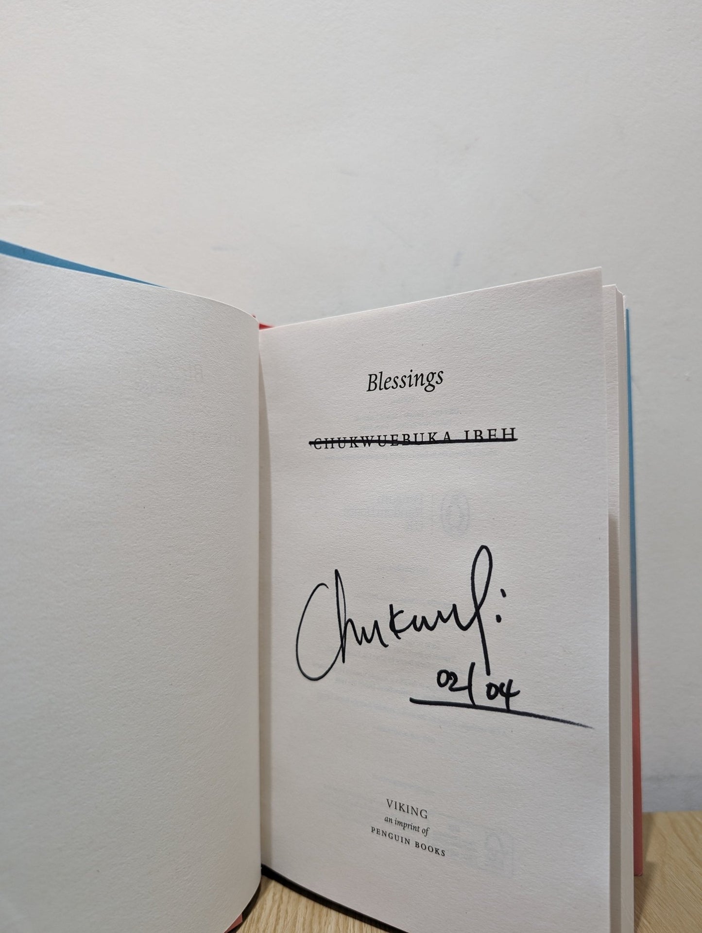 Blessings by Chukwuebuka Ibeh (Signed Dated First Edition) - Fialta Books
