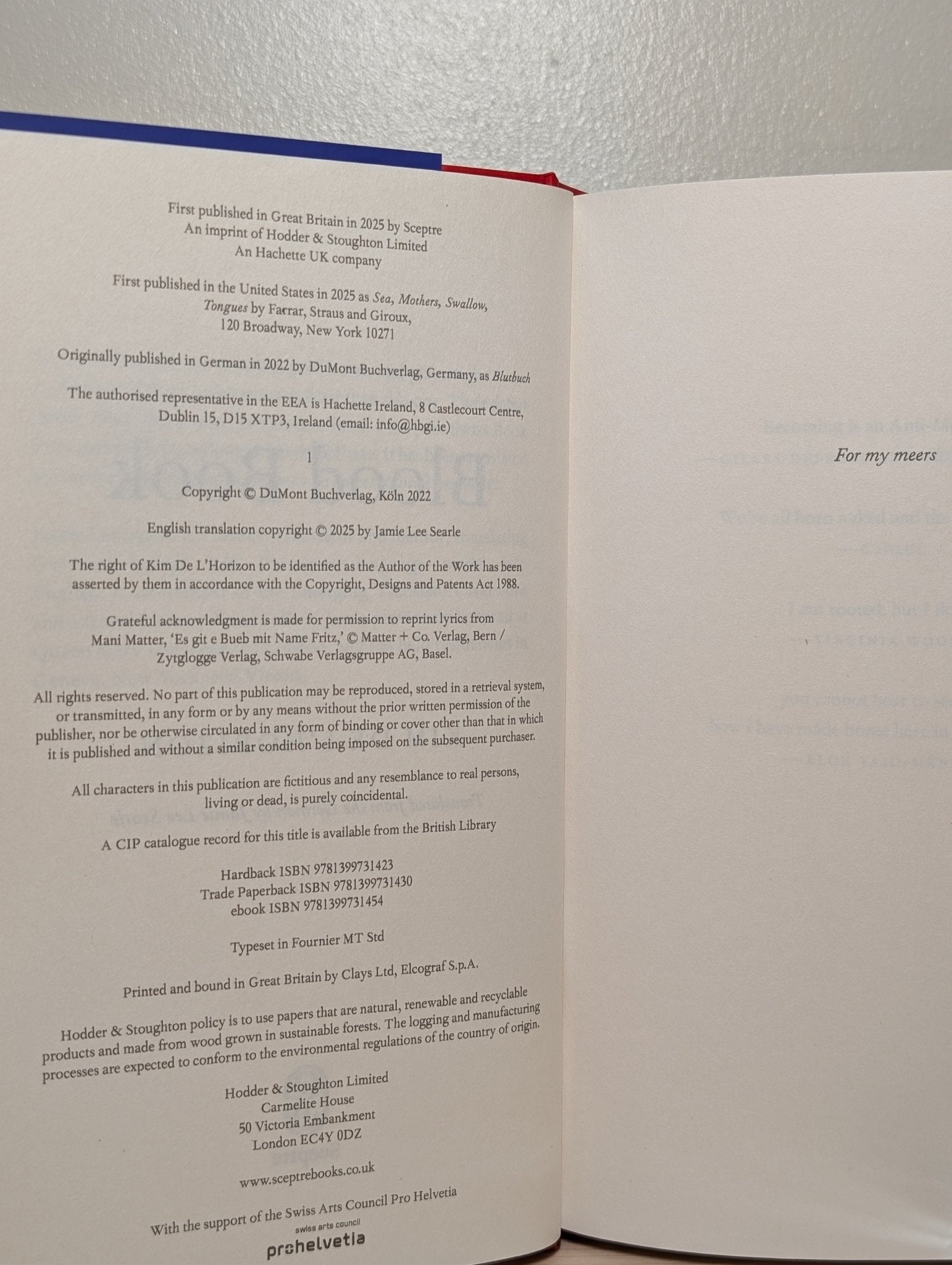 Blood Book by Kim De L'Horizon (First Edition) - Fialta Books