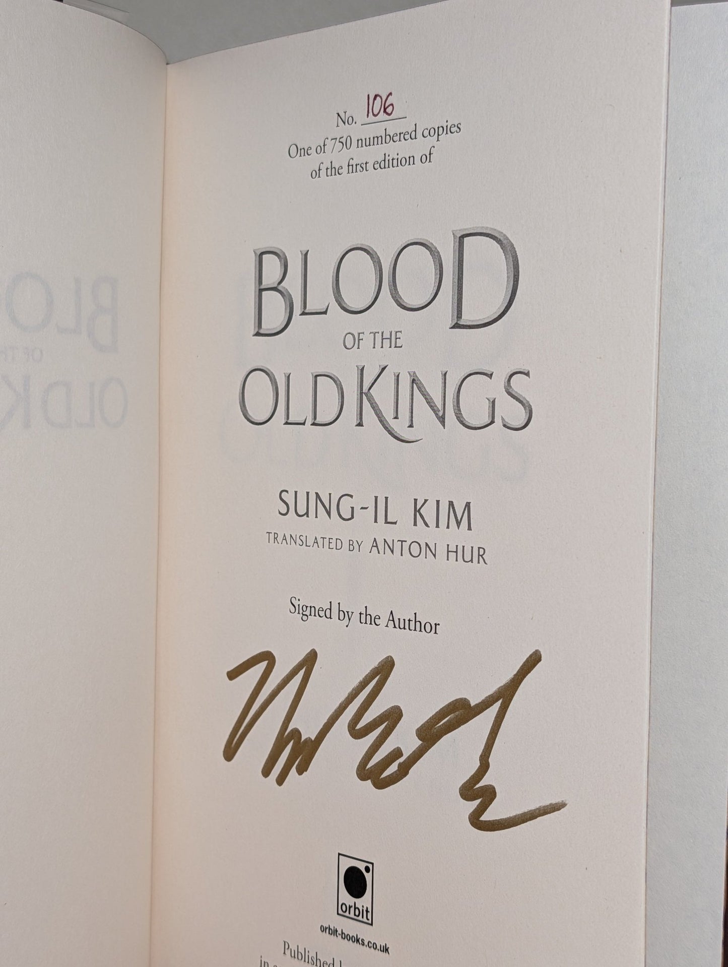 Blood of the Old Kings; Blood for the Undying Throne by Sung - il Kim (Signed with sprayed edges) - Fialta Books
