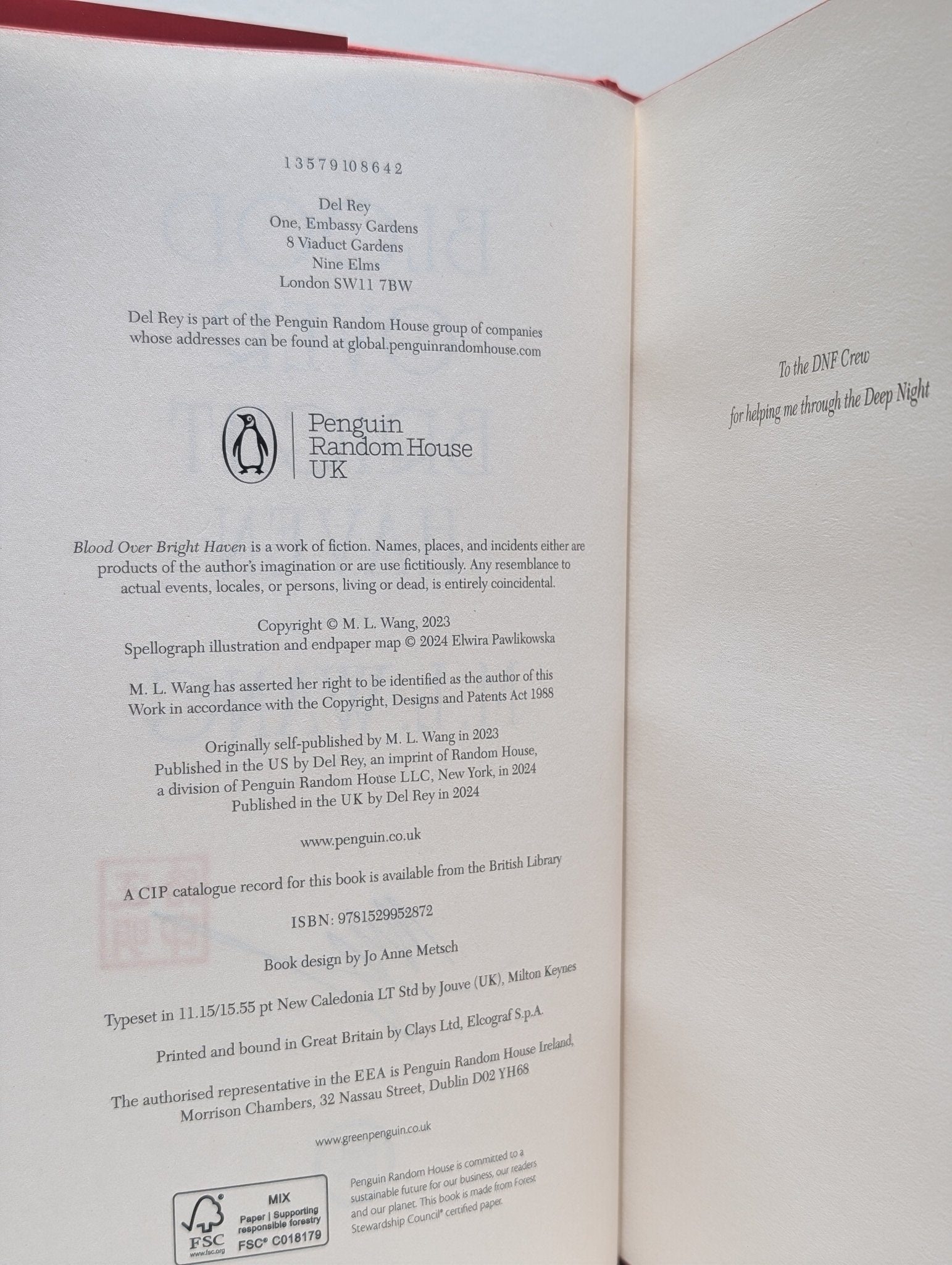 Blood Over Bright Haven by M. L. Wang (Signed First Edition with sprayed edges) - Fialta Books