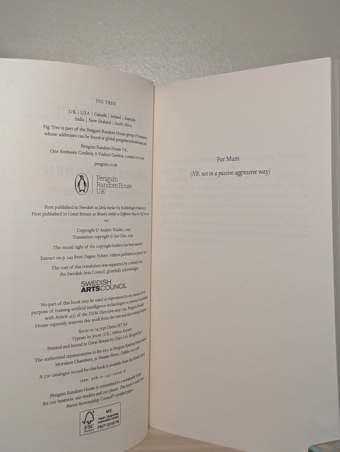 Bloody Awful in Different Ways by Andrev Walden (Signed First Edition) - Fialta Books