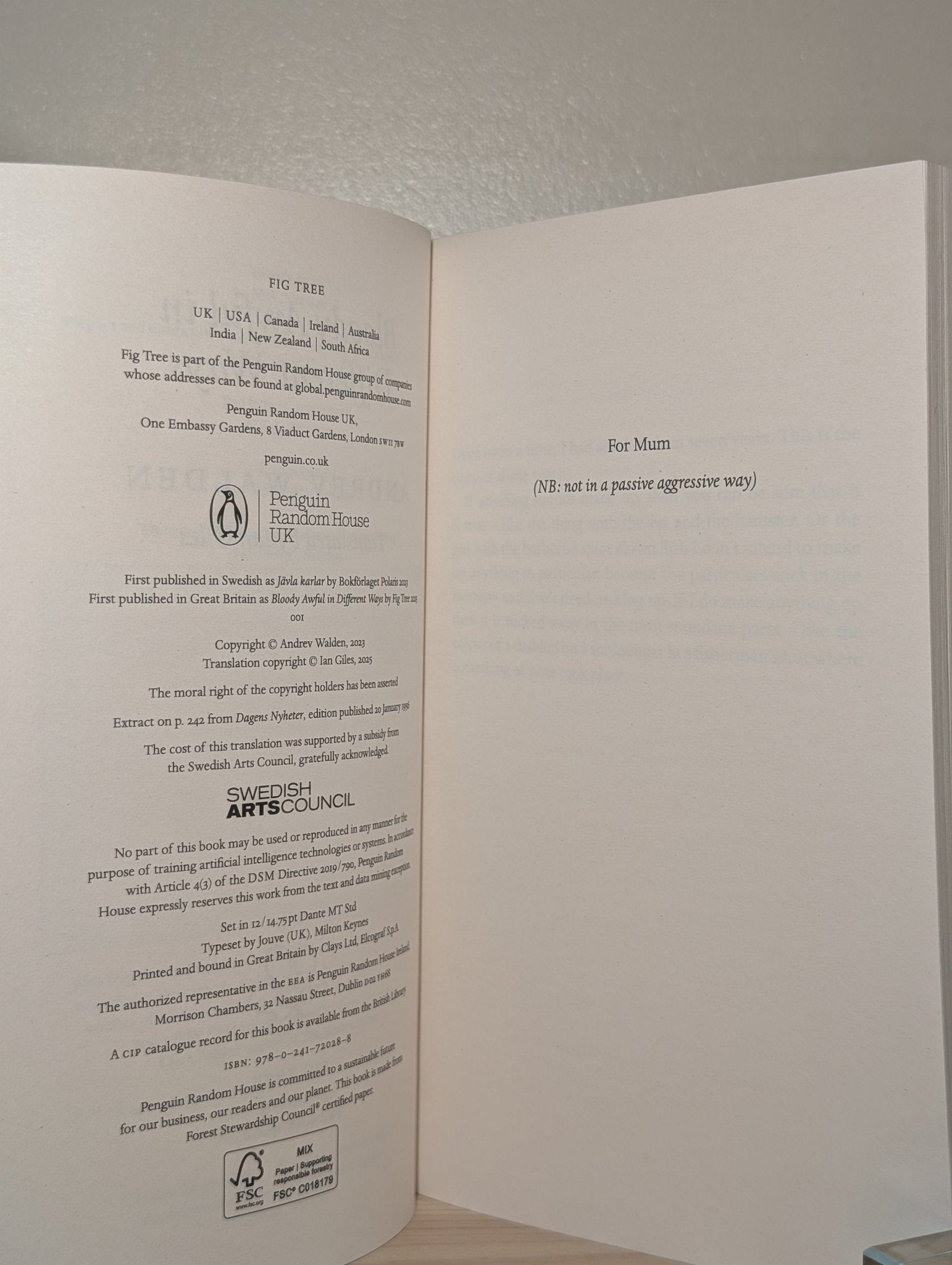 Bloody Awful in Different Ways by Andrev Walden (Signed First Edition) - Fialta Books
