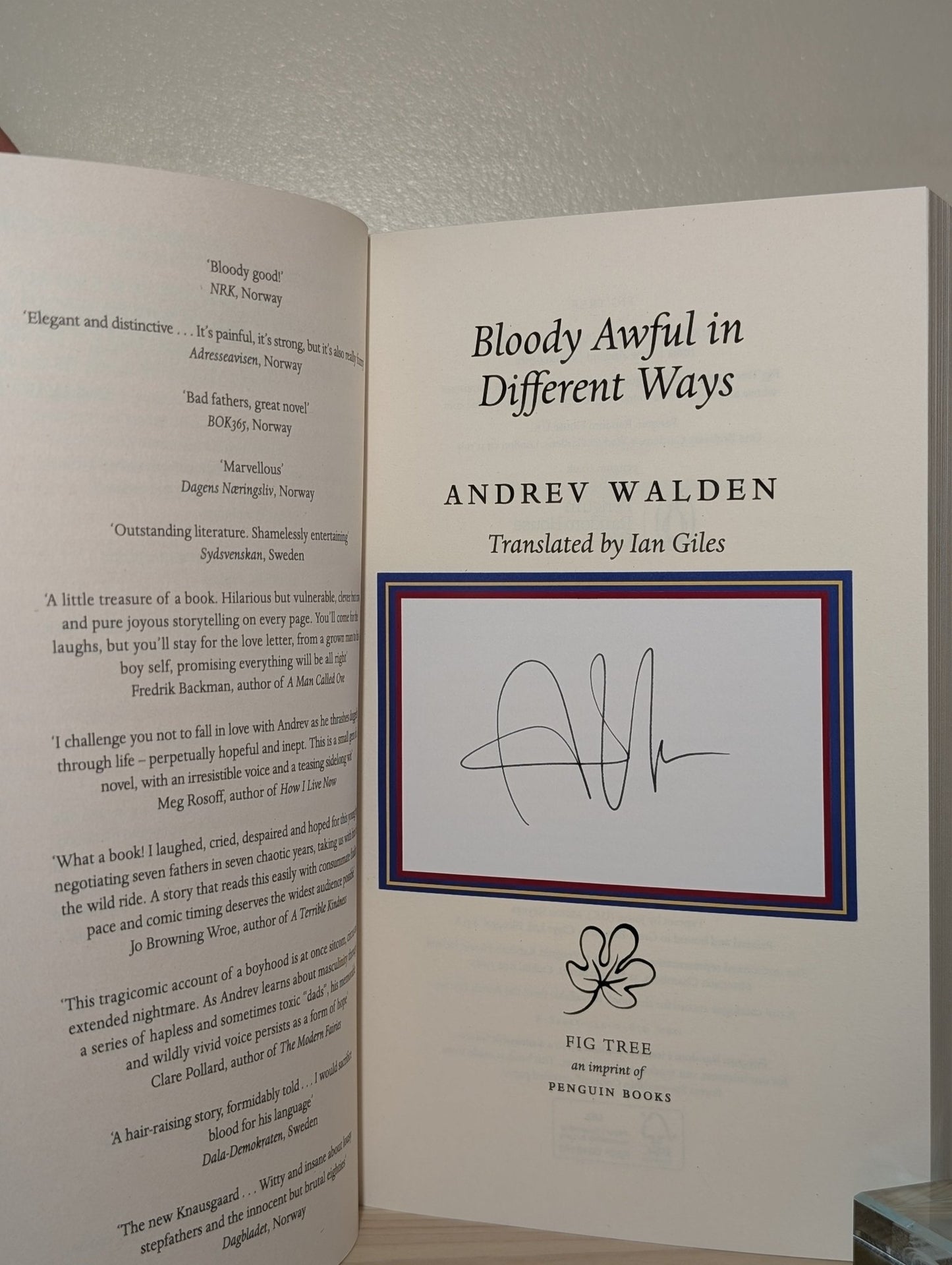 Bloody Awful in Different Ways by Andrev Walden (Signed First Edition) - Fialta Books