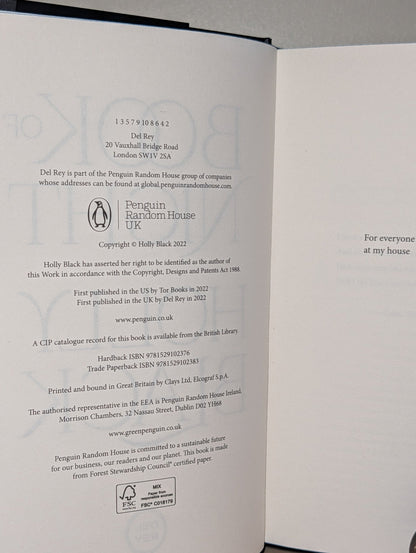 Book of Night; Thief of Night by Holly Black (Signed Set with sprayed edges) - Fialta Books