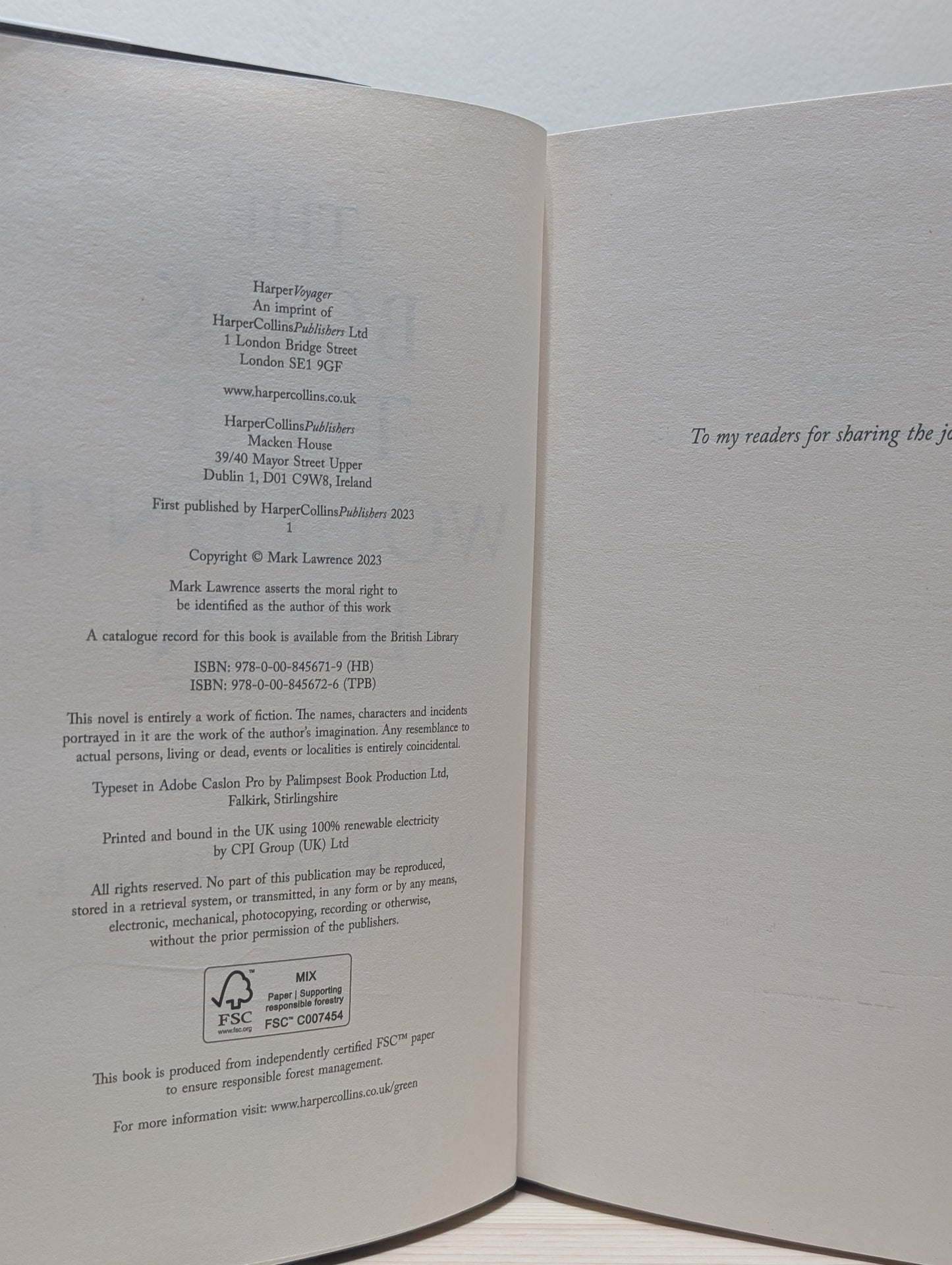 Book That Wouldn't Burn; Book That Broke the World; Book that Held Her Heart by Mark Lawrence (Signed) - Fialta Books