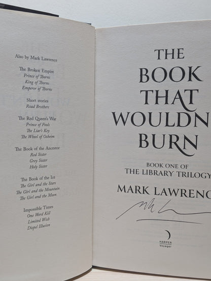 Book That Wouldn't Burn; Book That Broke the World; Book that Held Her Heart by Mark Lawrence (Signed) - Fialta Books