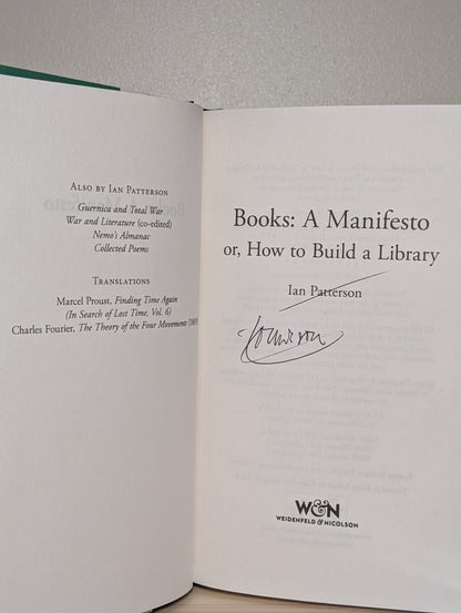 Books - A Manifesto: Or, How to Build a Library by Ian Patterson (Signed First Edition) - Fialta Books