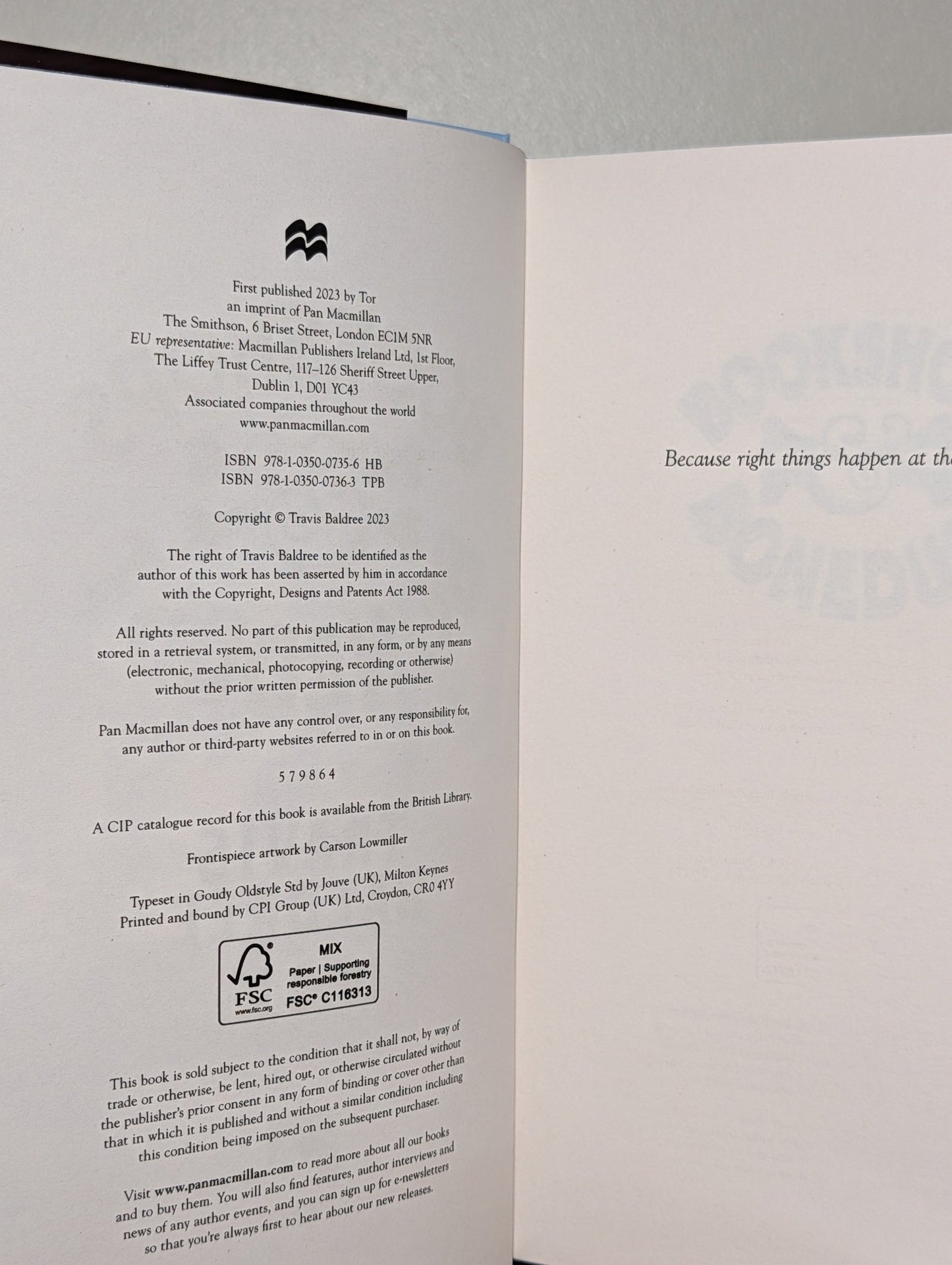 Bookshops & Bonedust by Travis Baldree (Signed Bookplate with sprayed edges) - Fialta Books