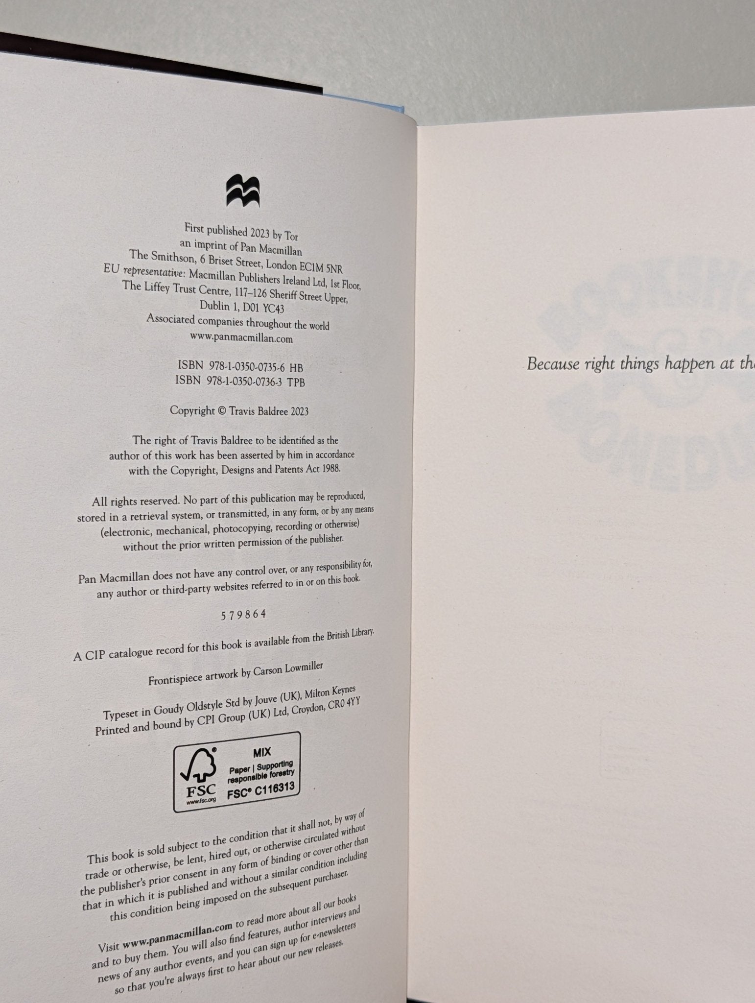 Bookshops & Bonedust by Travis Baldree (Signed Bookplate with sprayed edges) - Fialta Books