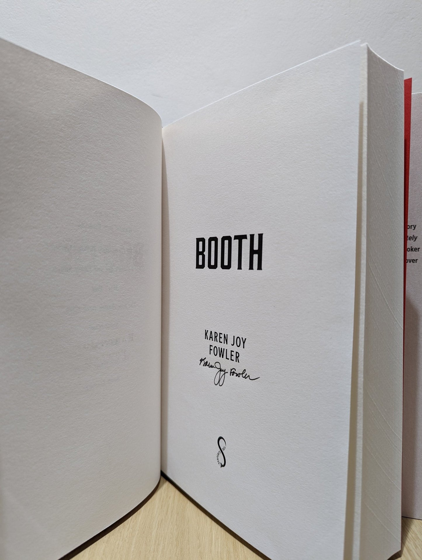 Booth by Karen Joy Fowler (Signed First Edition with extra essay) - Fialta Books