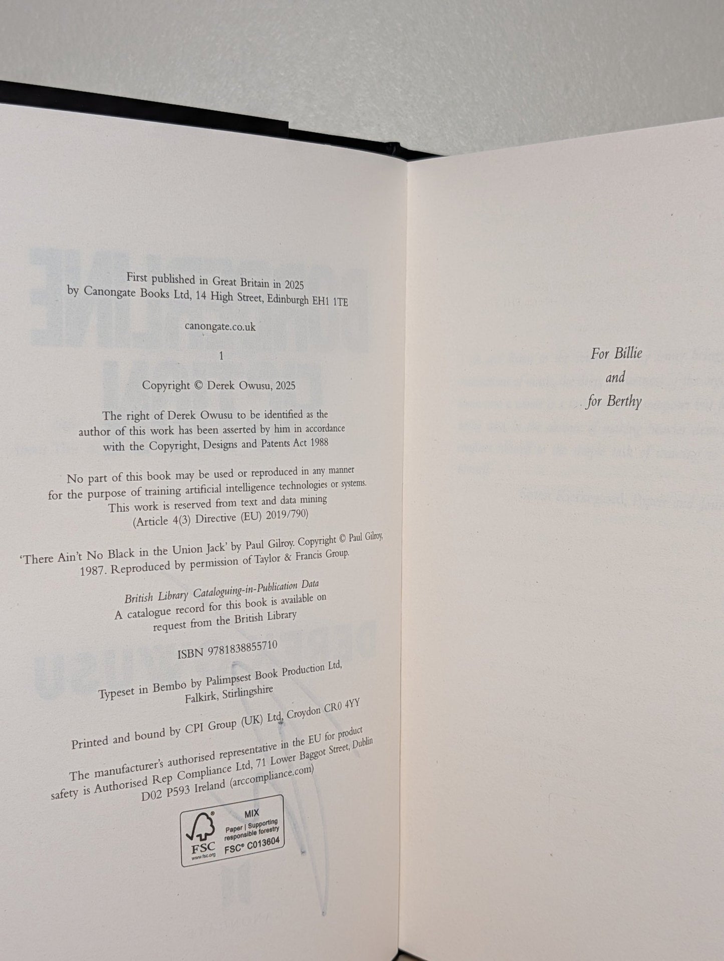 Borderline Fiction by Derek Owusu (Signed First Edition) - Fialta Books