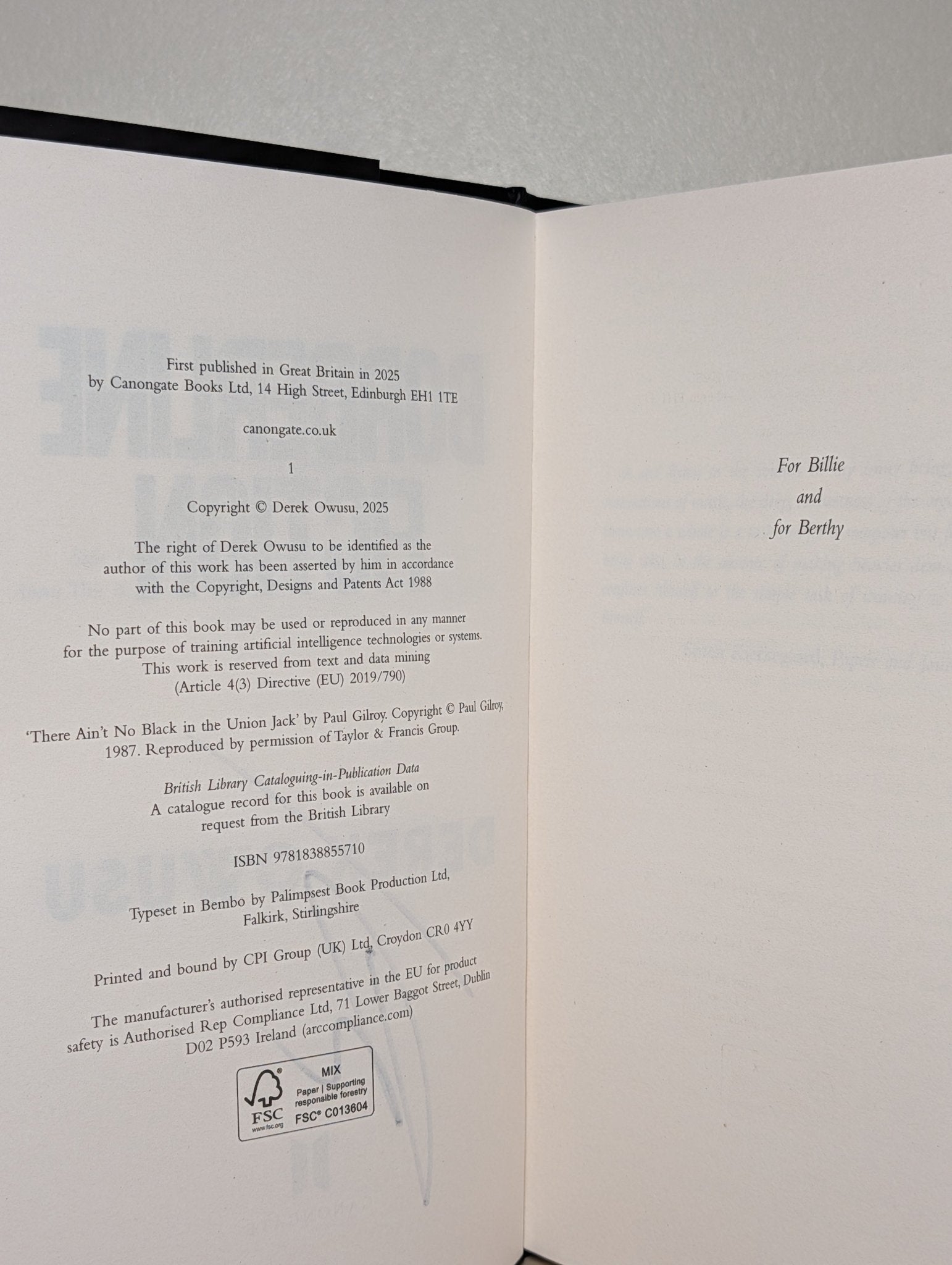Borderline Fiction by Derek Owusu (Signed First Edition) - Fialta Books
