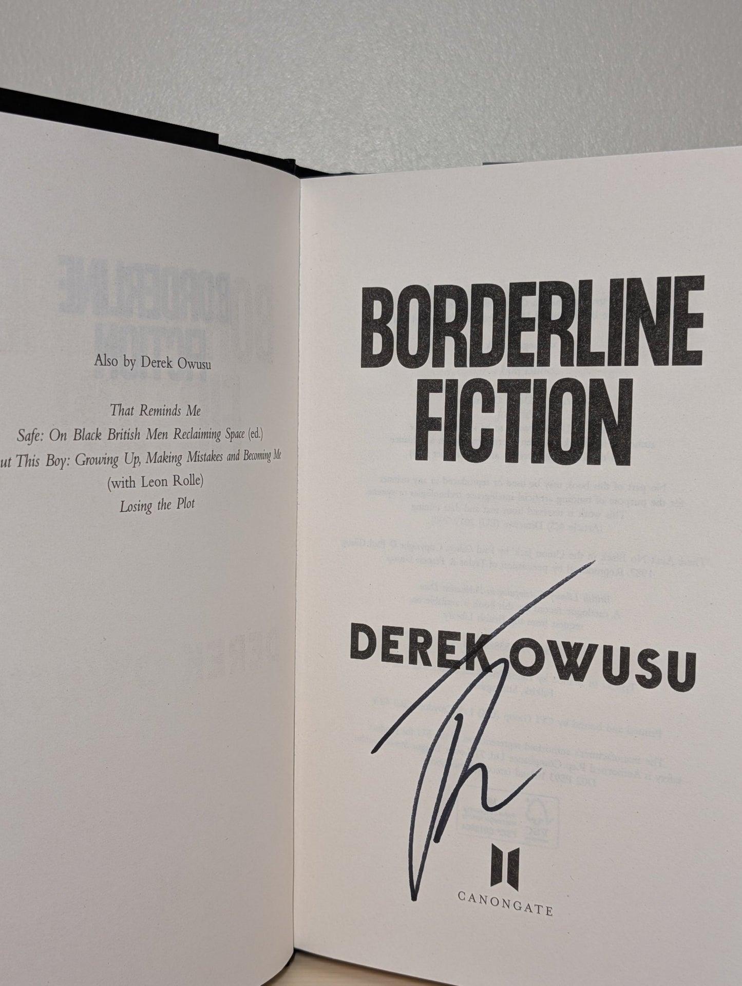 Borderline Fiction by Derek Owusu (Signed First Edition) - Fialta Books