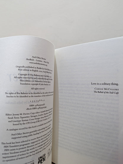 Boulder by Eva Baltasar (First Edition) - Fialta Books