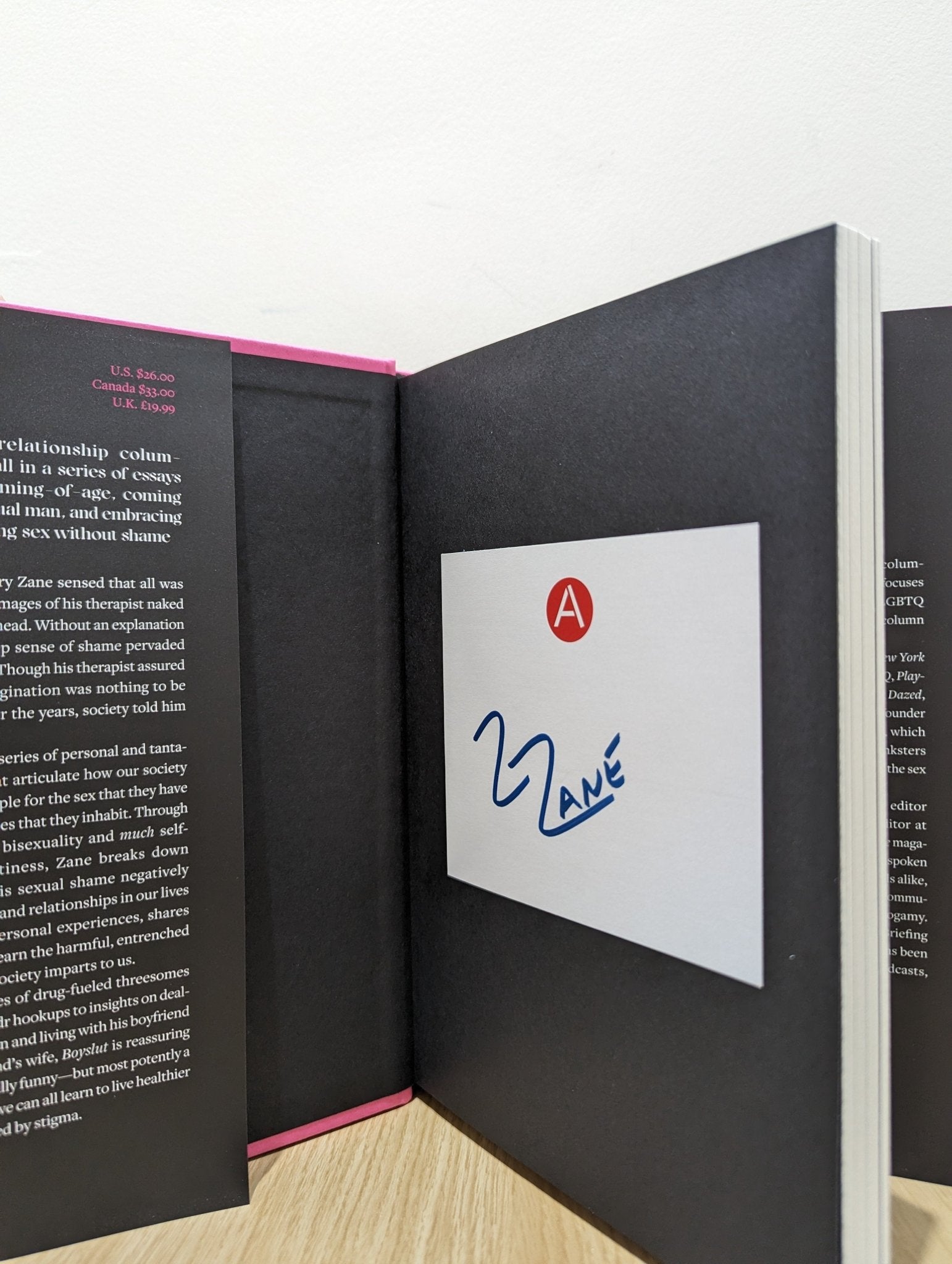 Boyslut: A Memoir and Manifesto by Zachary Zane (Signed First Edition) - Fialta Books