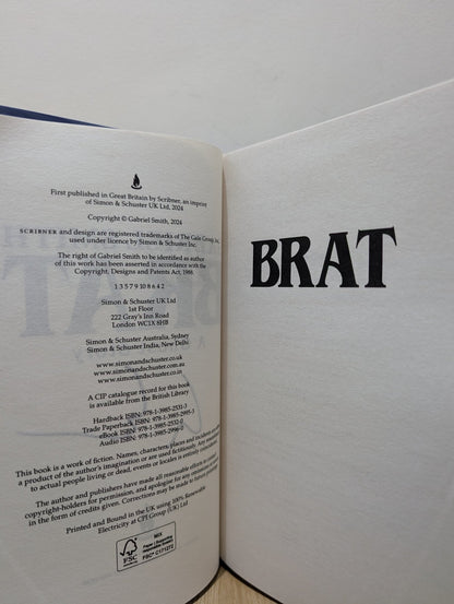 Brat: A Ghost Story by Gabriel Smith (Signed First Edition) - Fialta Books