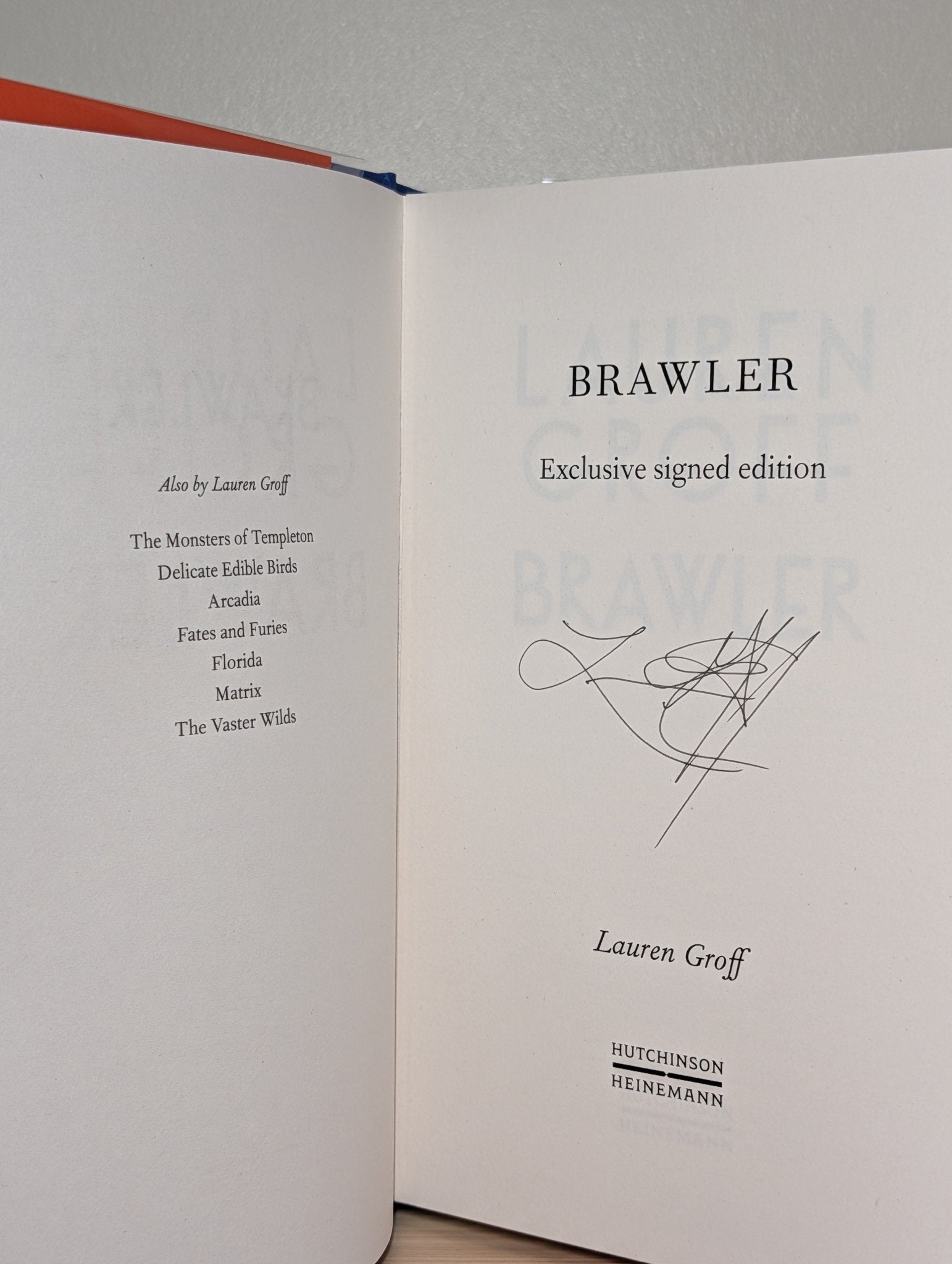 Brawler by Lauren Groff (Signed First Edition) - Fialta Books