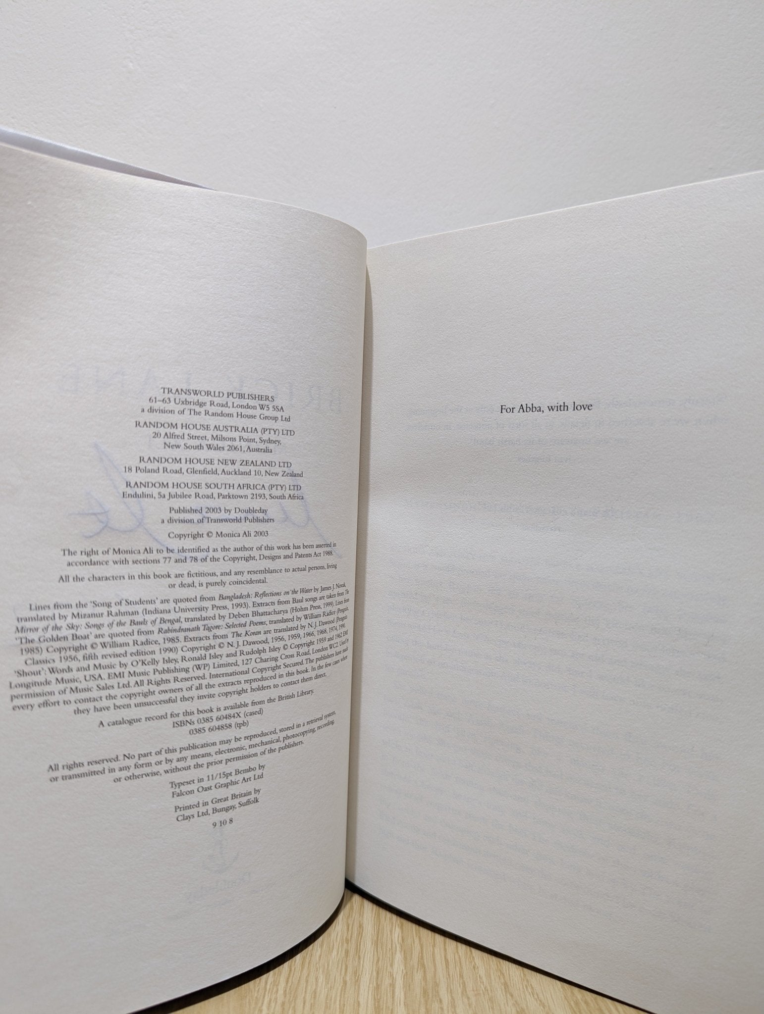 Brick Lane by Monica Ali (Signed) - Fialta Books