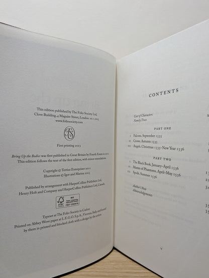 Bring Up the Bodies by Hilary Mantel (Folio Slipcase Edition) - Fialta Books