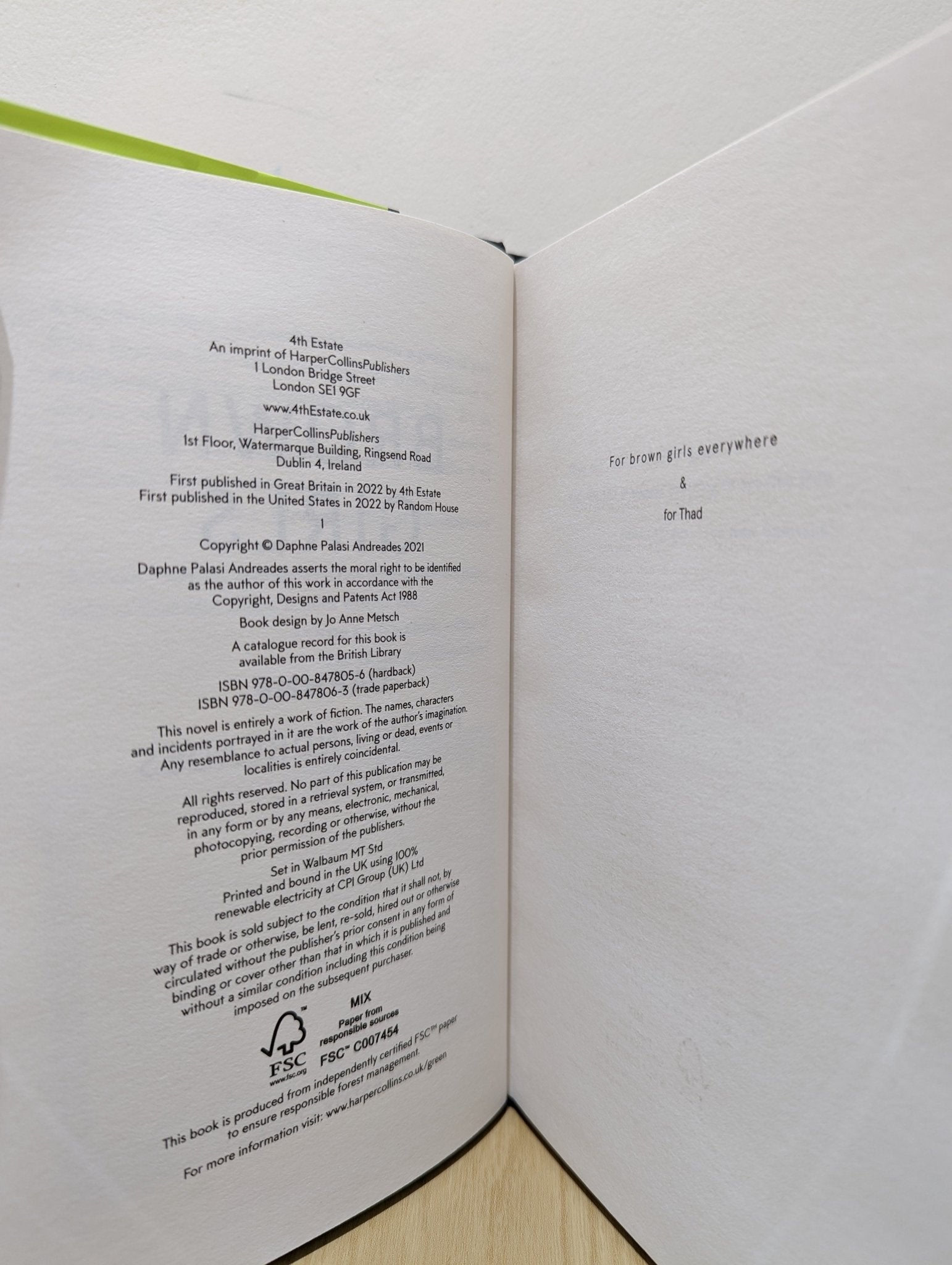 Brown Girls by Daphne Palasi Andreades (Signed First Edition) - Fialta Books