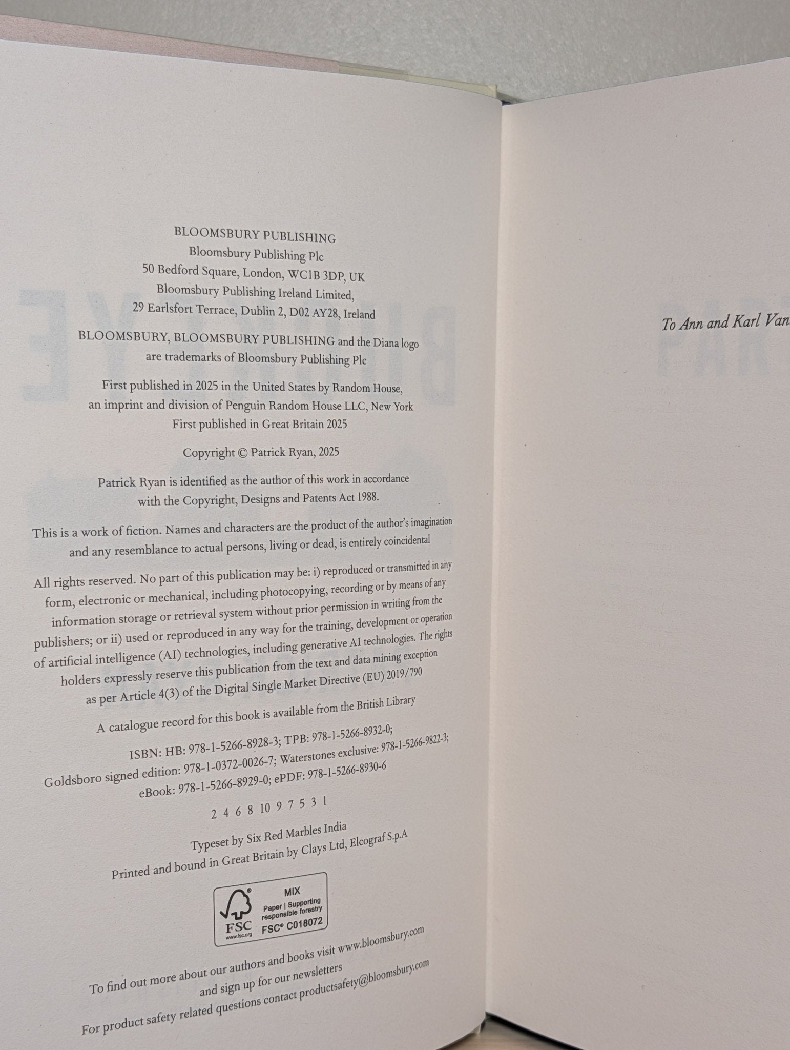 Buckeye by Patrick Ryan (Signed Numbered First Edition with sprayed edges) - Fialta Books