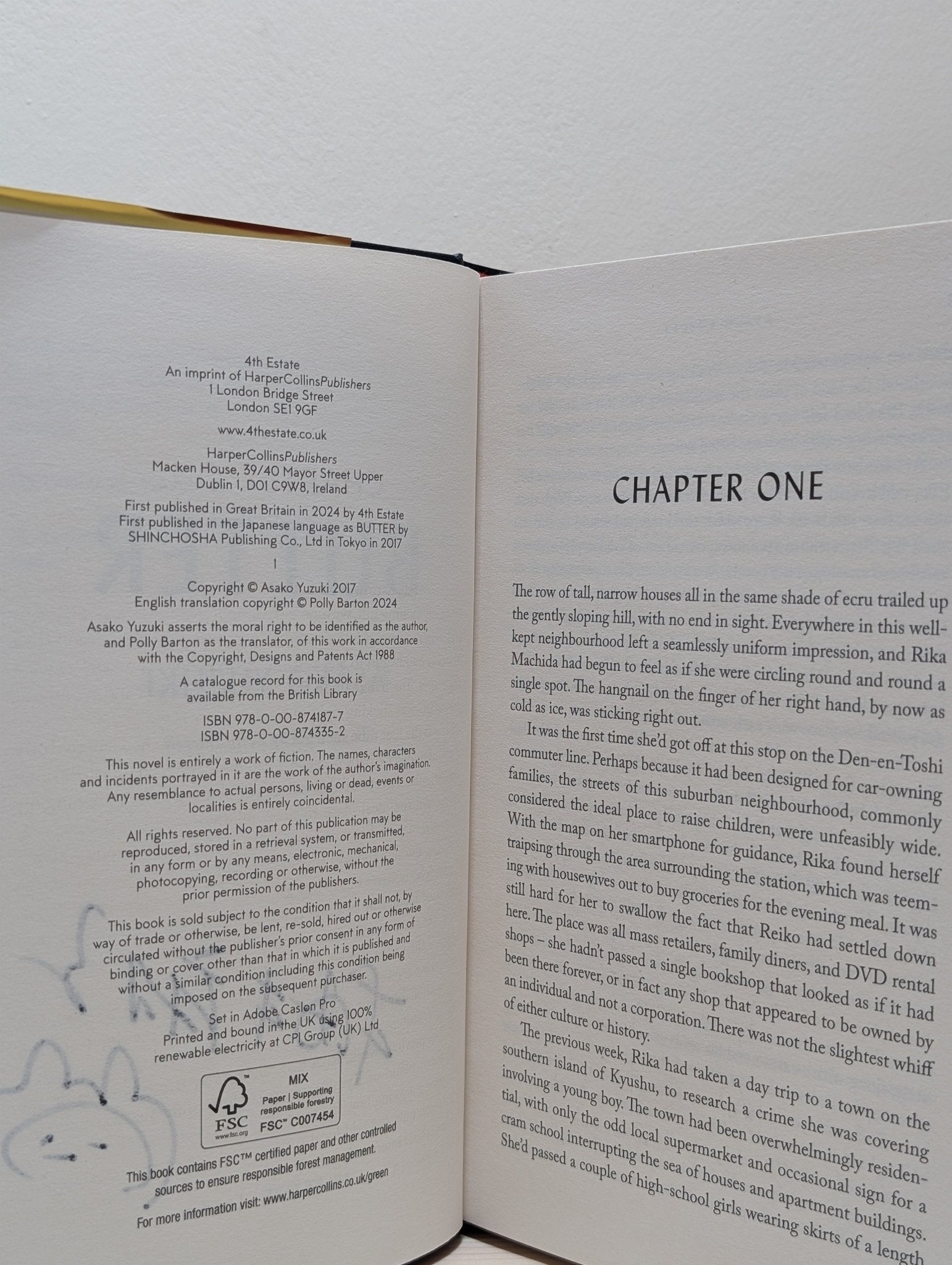 Butter by Asako Yuzuki (Signed Doodled First Hardback Edition) - Fialta Books