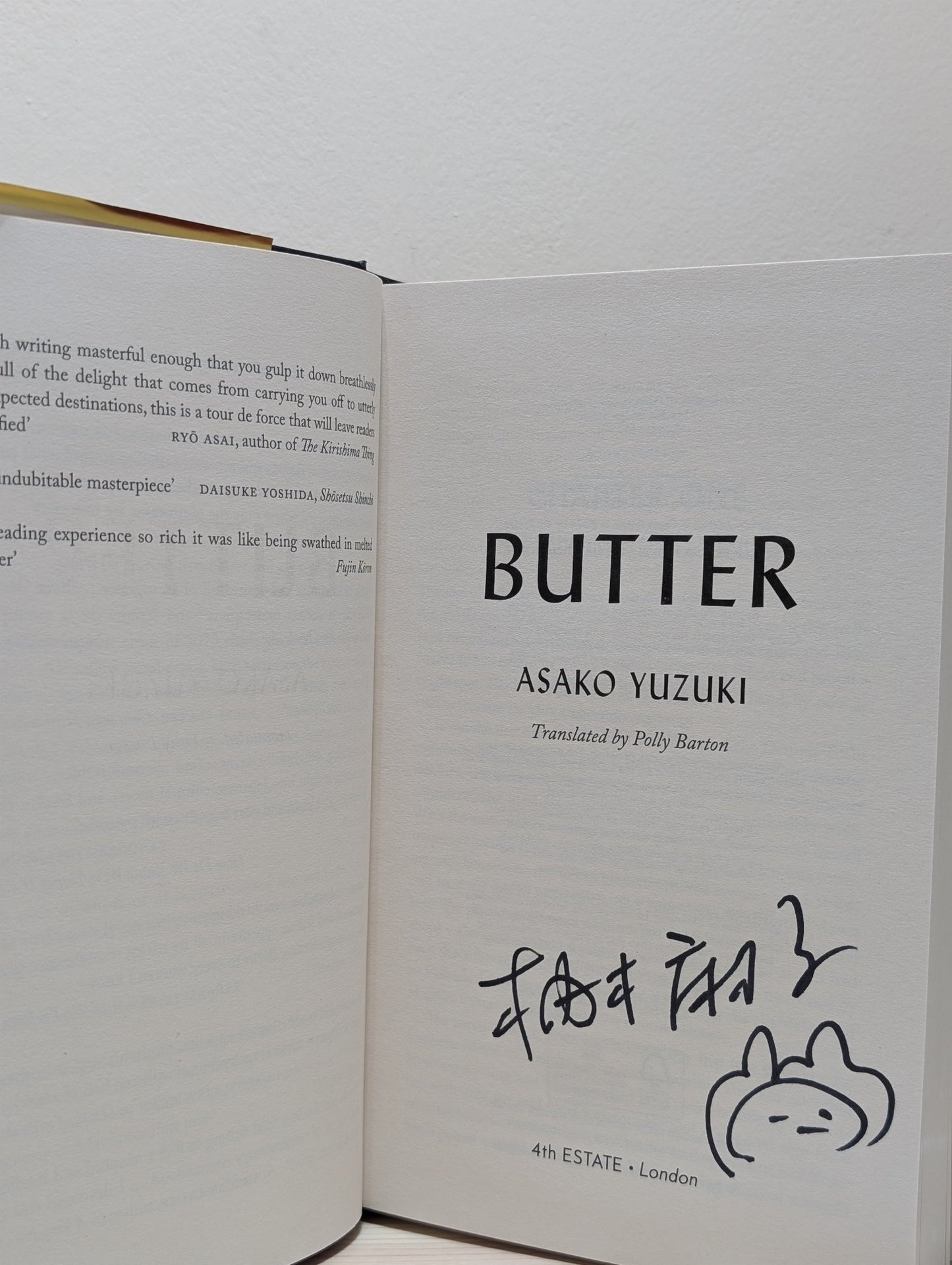 Butter by Asako Yuzuki (Signed Doodled First Hardback Edition) - Fialta Books