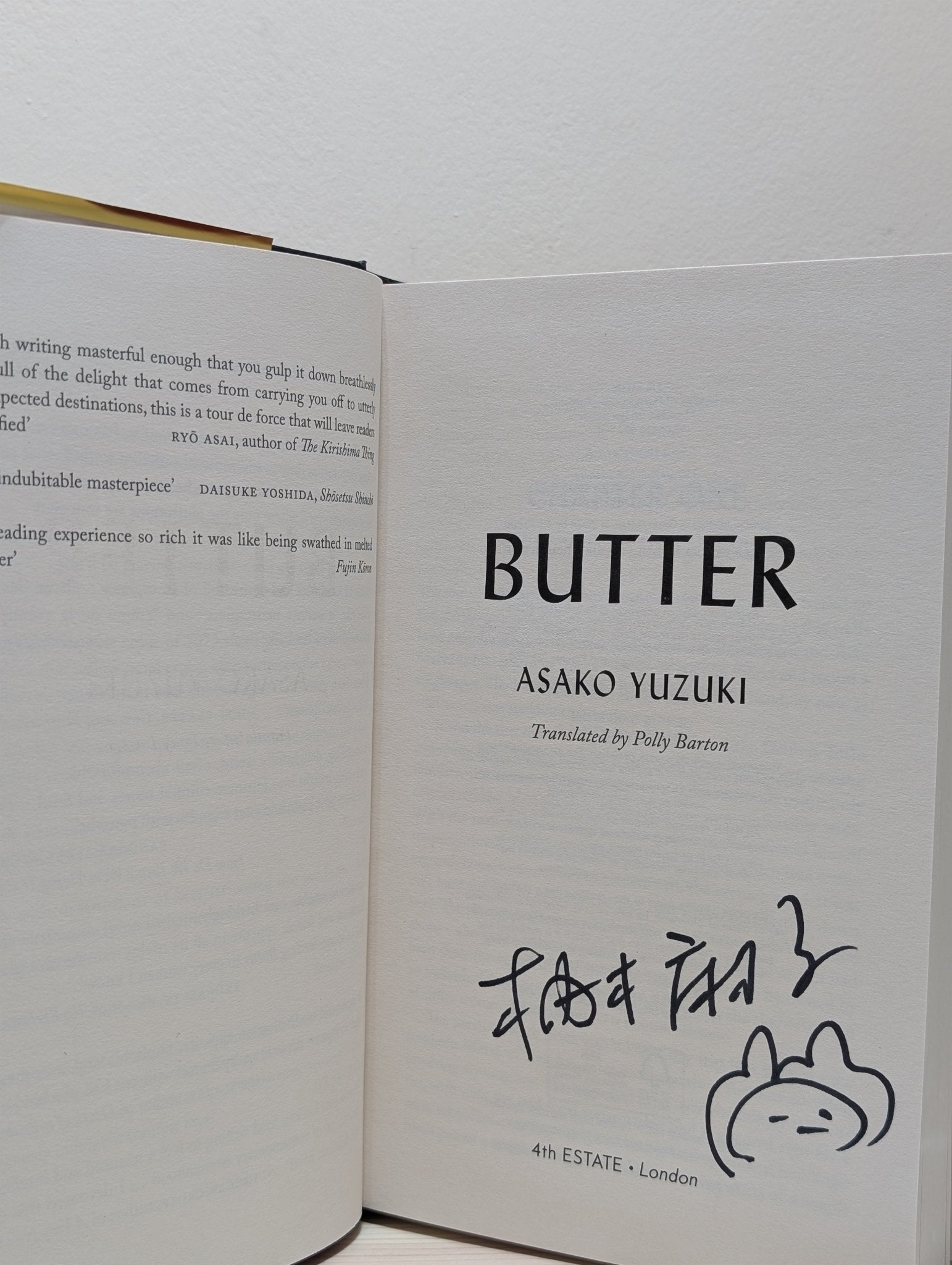 Butter by Asako Yuzuki (Signed Doodled First Hardback Edition) - Fialta Books