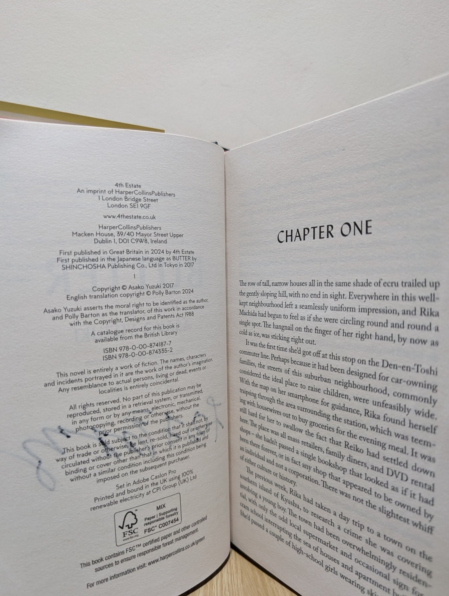 Butter by Asako Yuzuki (Signed First Hardback Edition) - Fialta Books