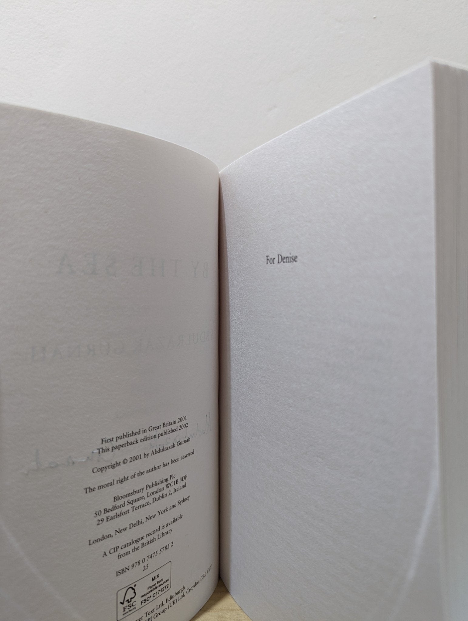 By the Sea by Abdulrazak Gurnah (Signed) - Fialta Books