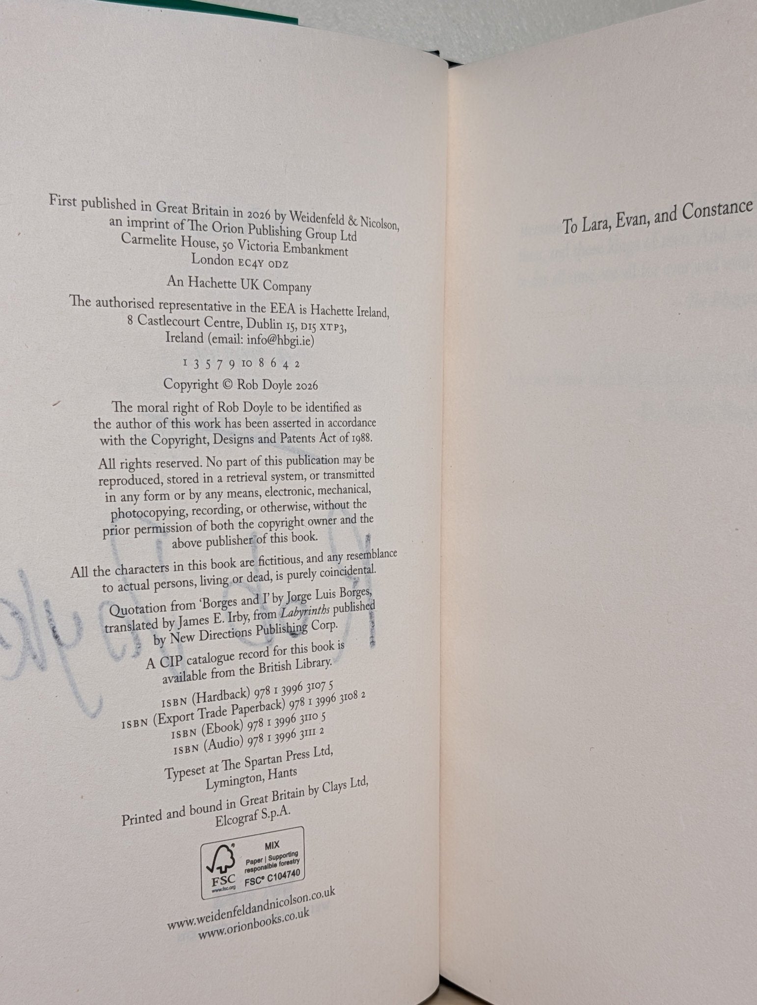 Cameo by Rob Doyle (Signed First Edition) - Fialta Books