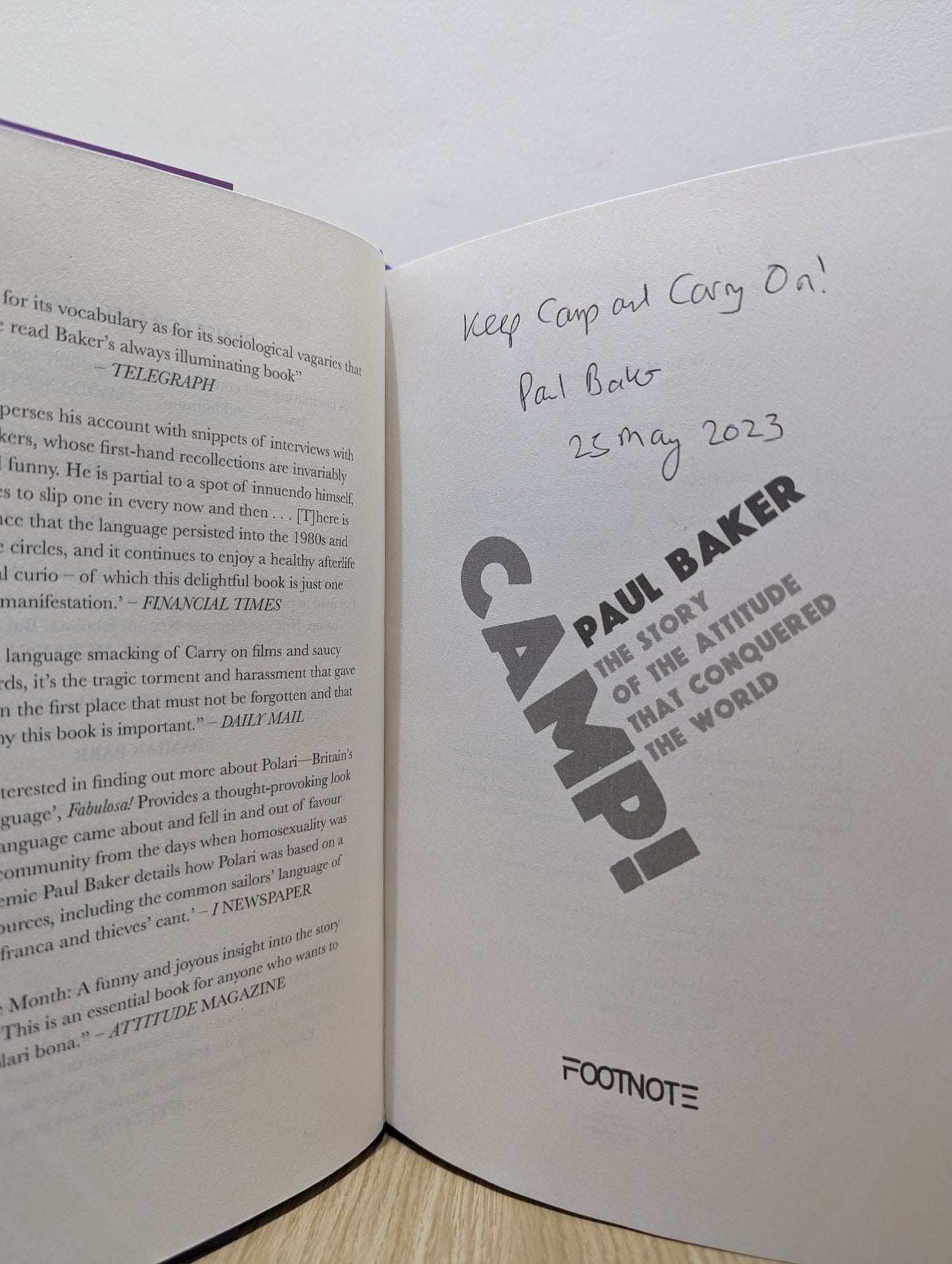 Camp!: The Story of the Attitude that Conquered the World by Paul Baker (Signed First Edition) - Fialta Books