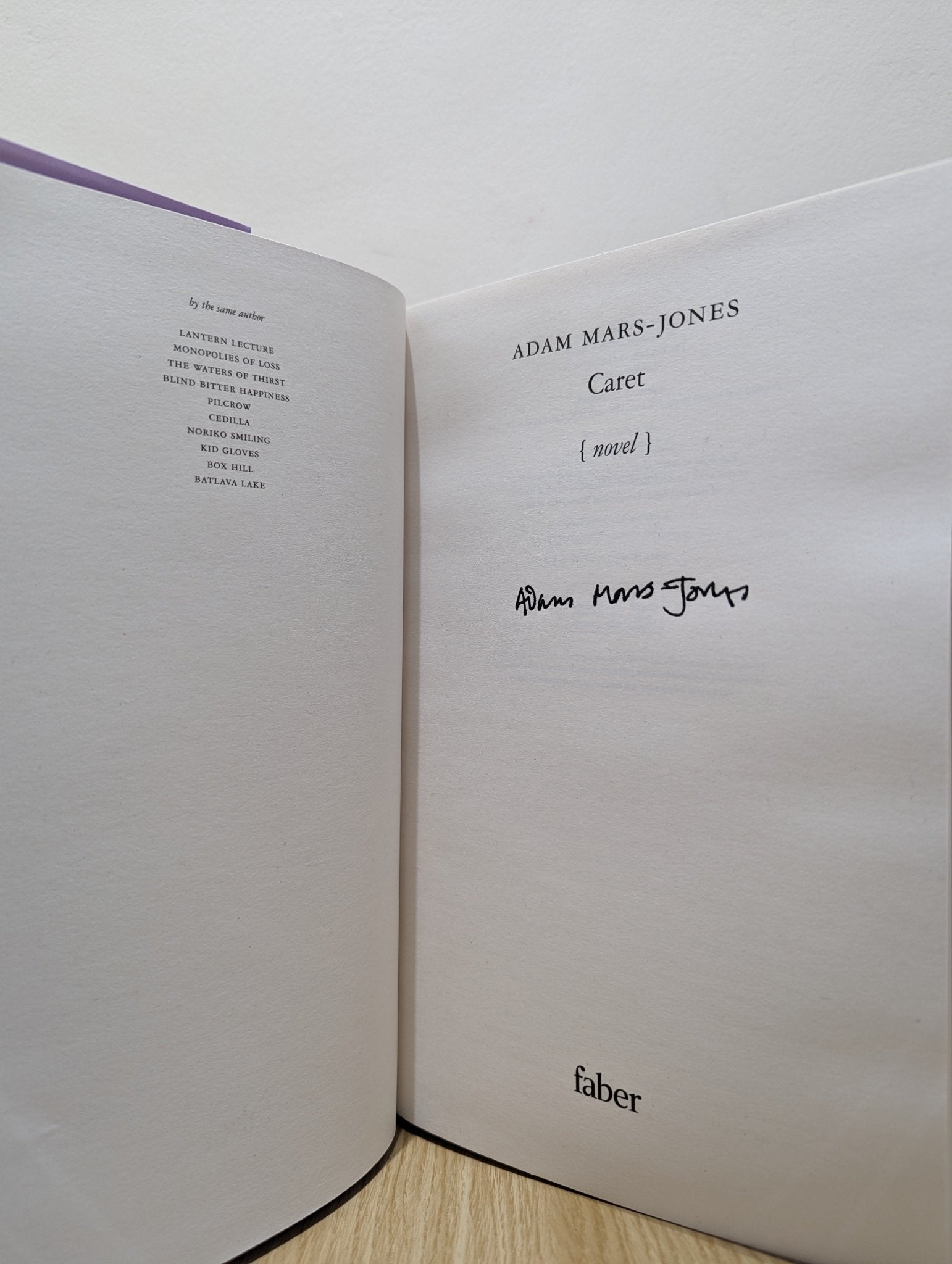 Caret by Adam Mars - Jones (Signed First Edition) - Fialta Books
