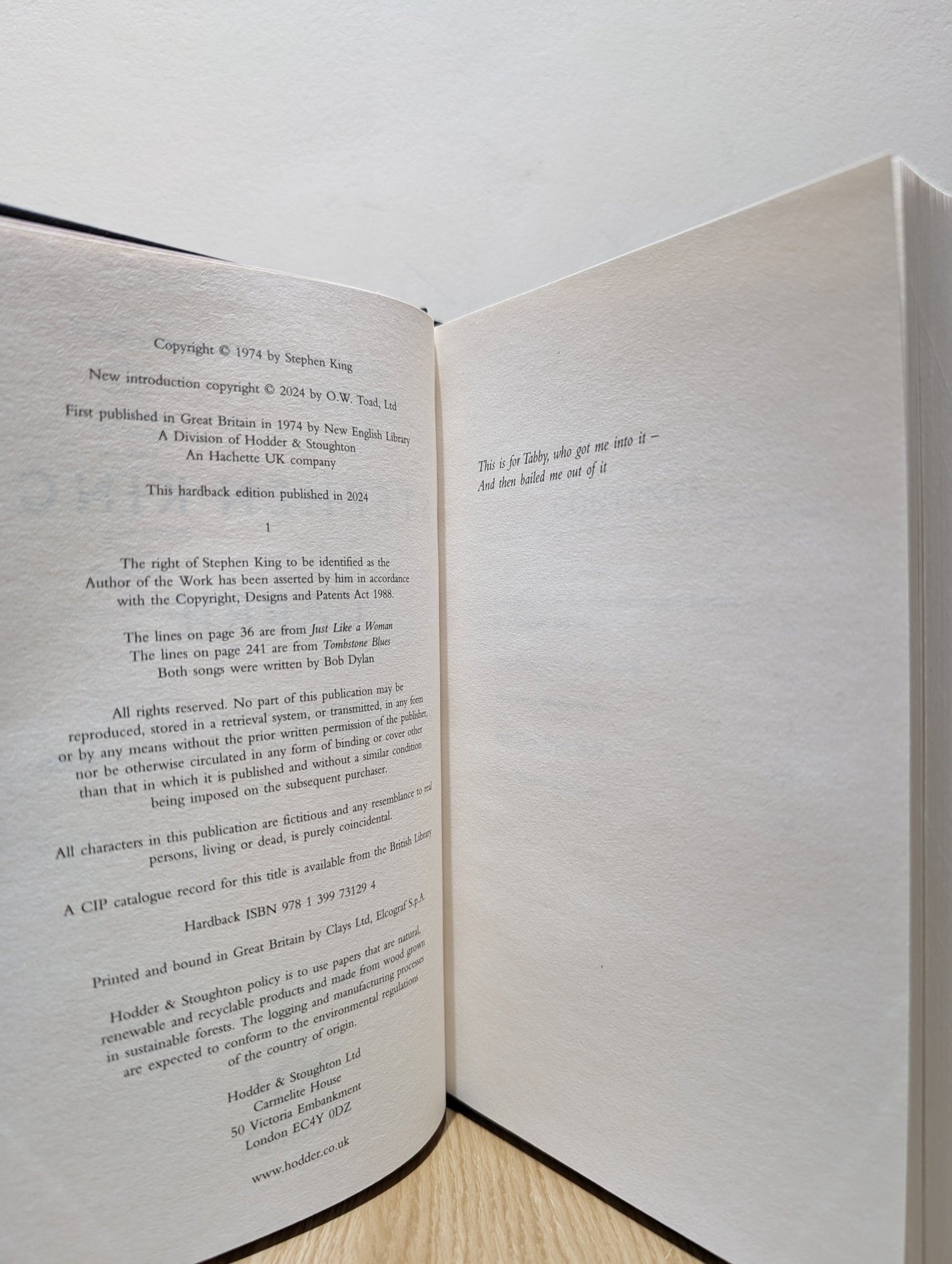 Carrie: 50th Anniversary Edition by Stephen King (First Printing) - Fialta Books