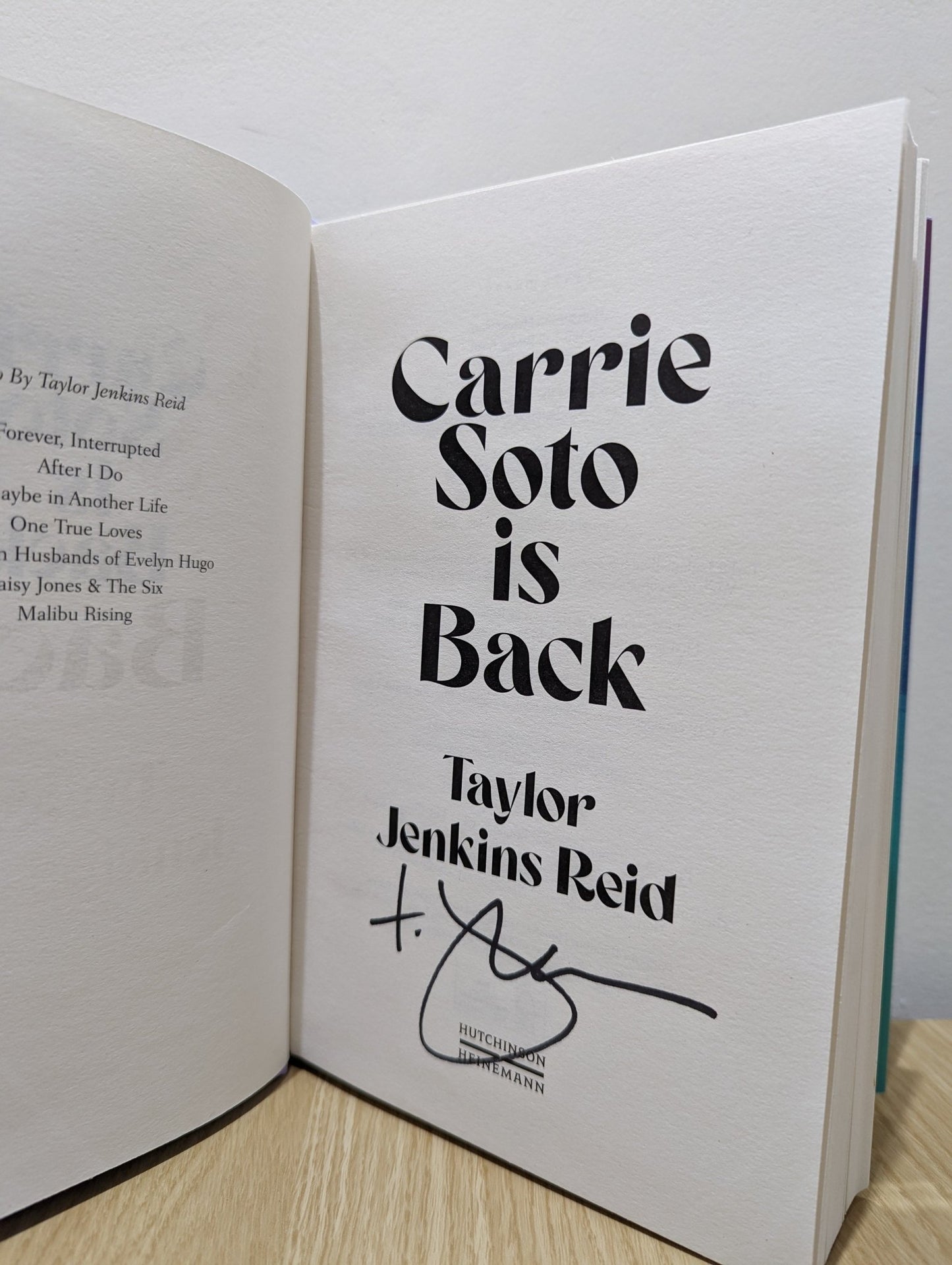 Carrie Soto Is Back by Taylor Jenkins Reid (Signed First Edition with extra content) - Fialta Books