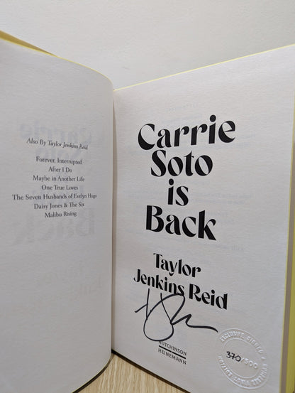 Carrie Soto Is Back by Taylor Jenkins Reid (Signed First Edition with sprayed edges) - Fialta Books