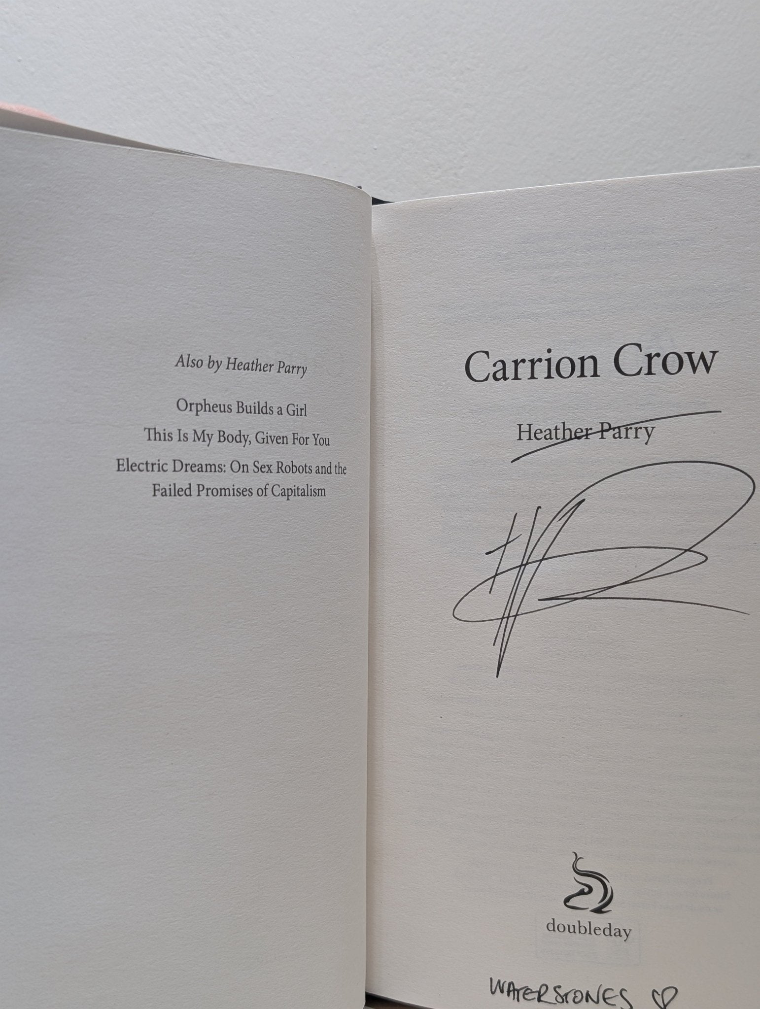 Carrion Crow by Heather Parry (Signed First Edition) - Fialta Books