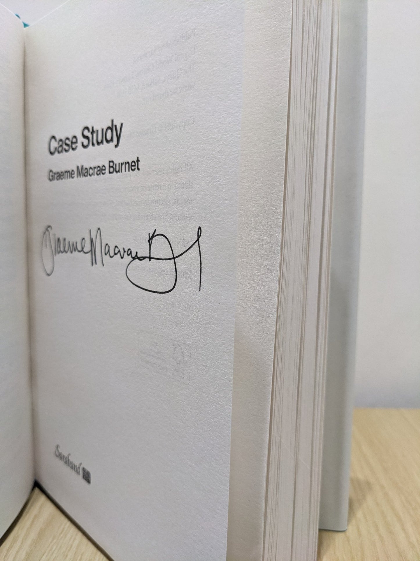Case Study by Graeme Macrae Burnet (Signed) - Fialta Books