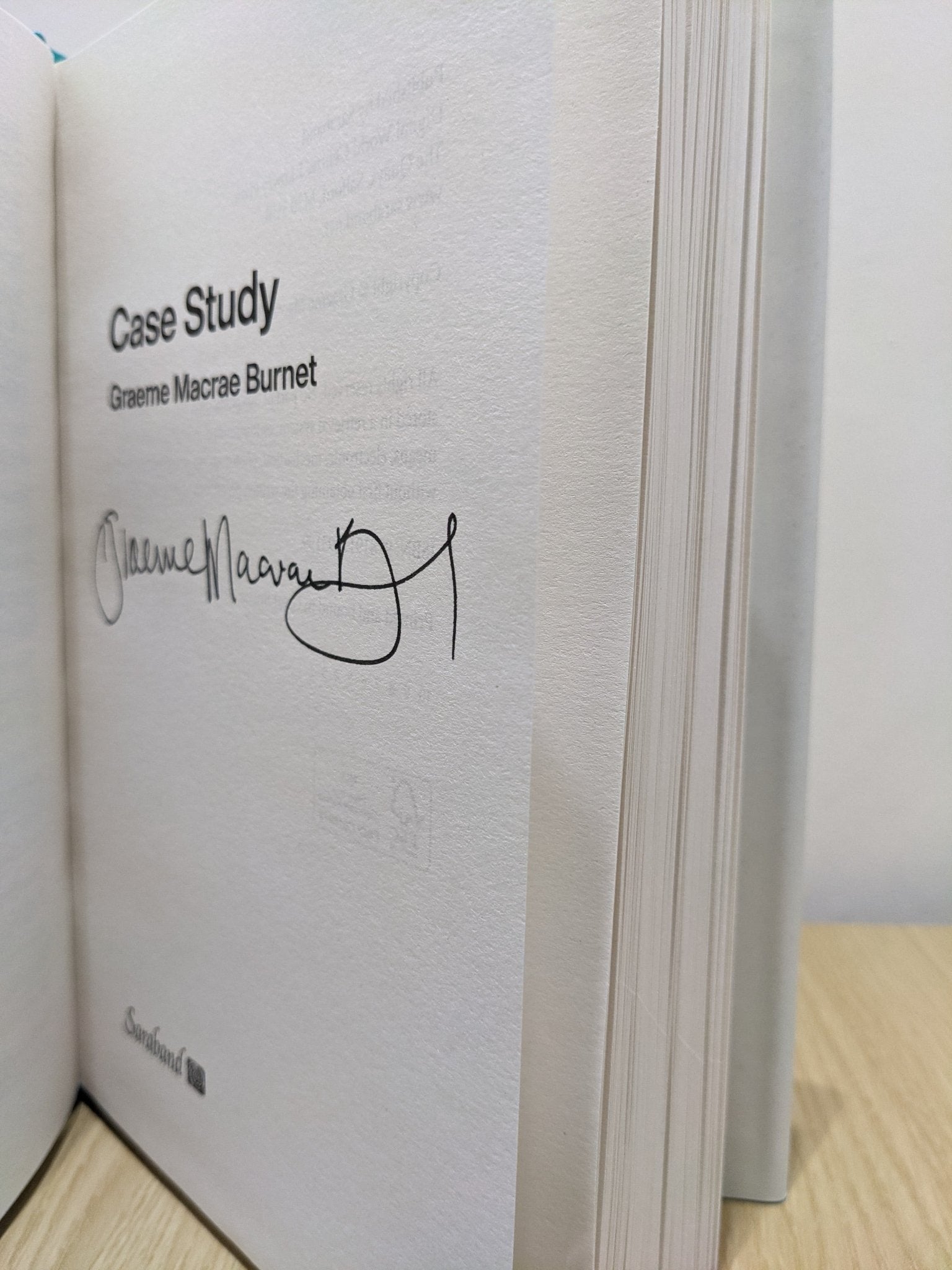 Case Study by Graeme Macrae Burnet (Signed) - Fialta Books