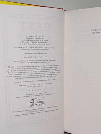 Cast Away by Francesca De Tores (Signed First Edition) - Fialta Books