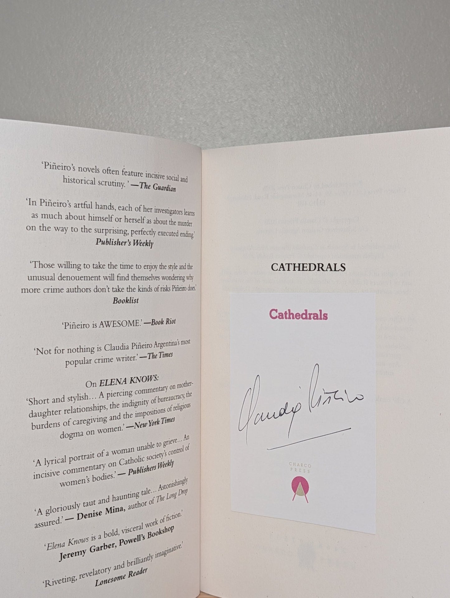 Cathedrals by Claudia Pineiro (Signed First Edition) - Fialta Books