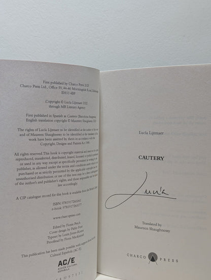 Cautery by Lucia Lijtmaer (Signed First Edition) - Fialta Books