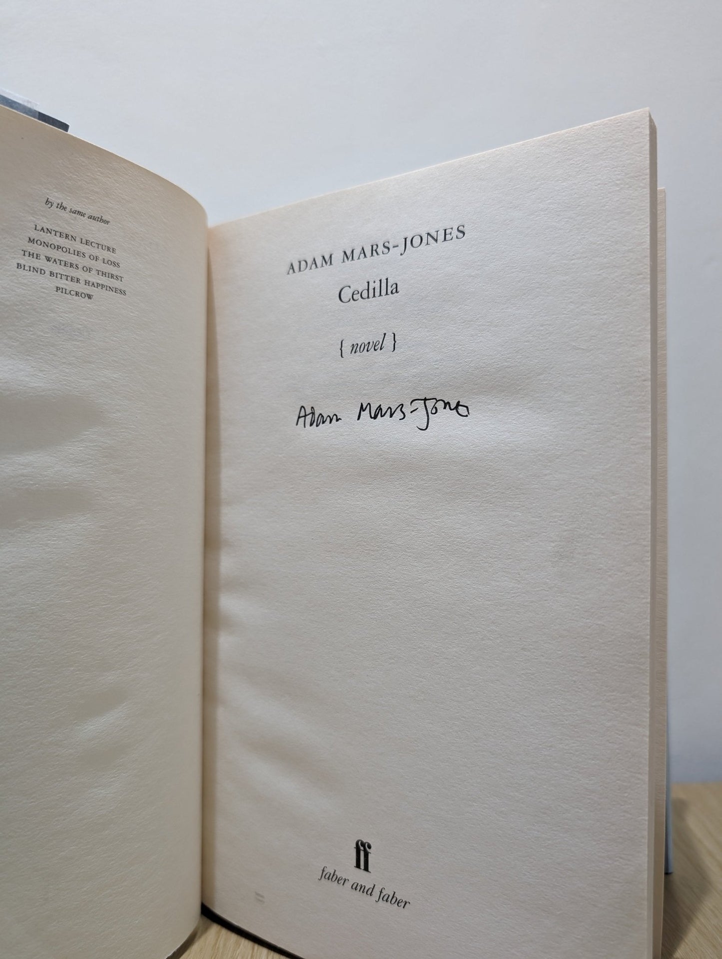 Cedilla by Adam Mars - Jones (Signed First Edition) - Fialta Books