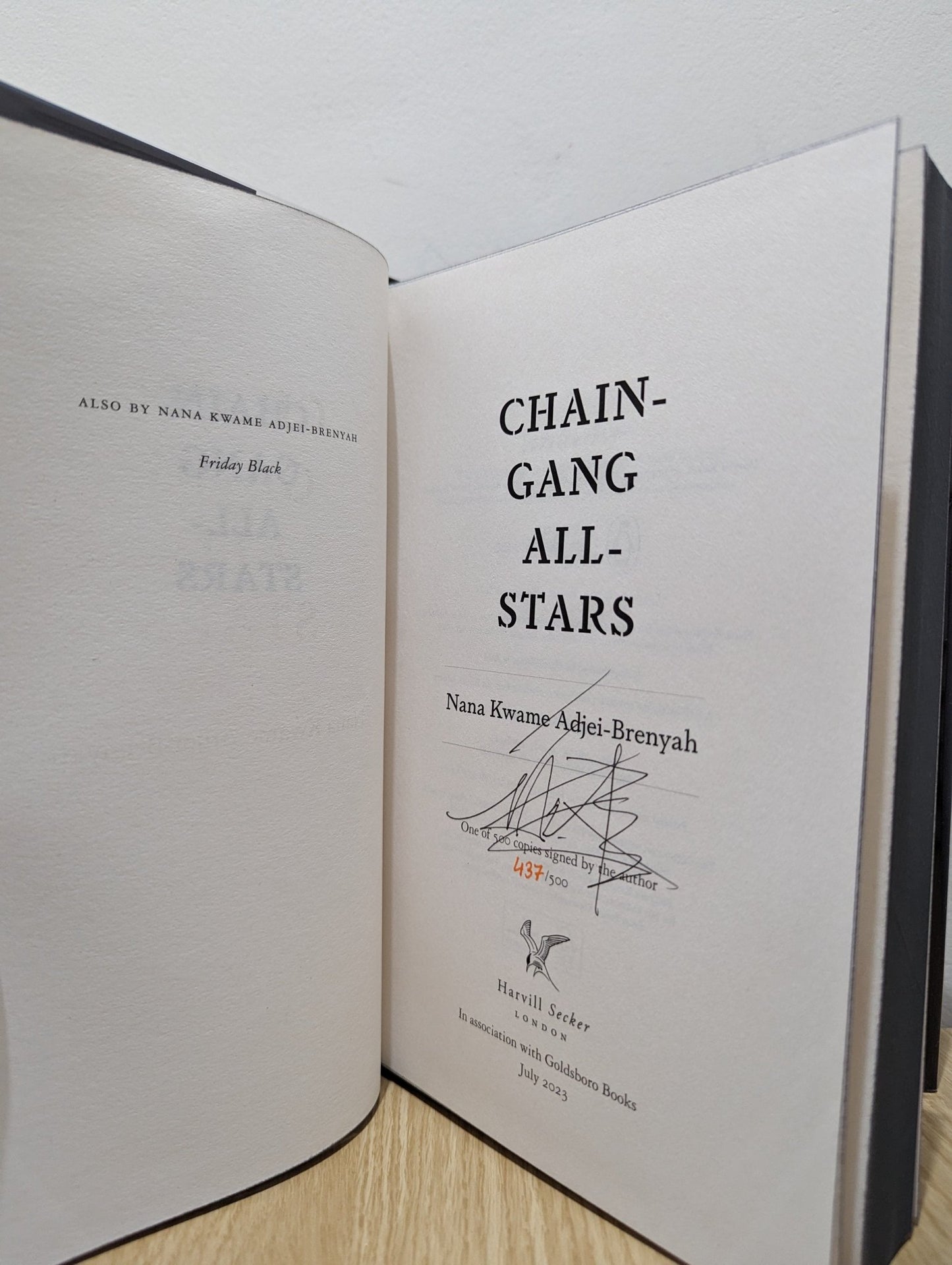 Chain - Gang All - Stars by Nana Kwame Adjei - Brenyah (Signed Numbered First Edition with sprayed edges) - Fialta Books