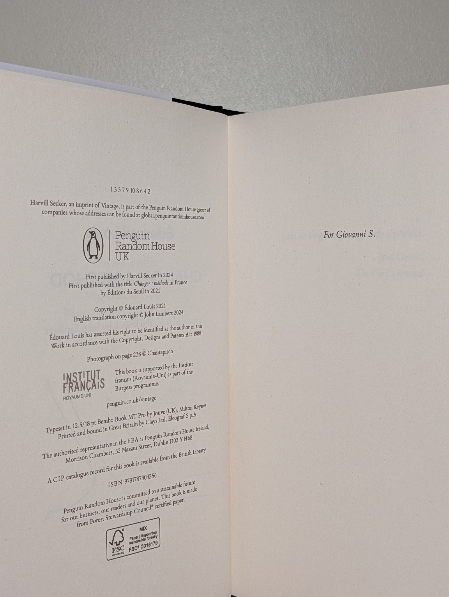 Change: A Method by Edouard Louis (Signed First Edition) - Fialta Books