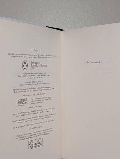 Change: A Method by Edouard Louis (Signed First Edition) - Fialta Books