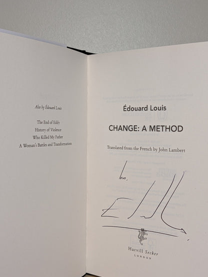 Change: A Method by Edouard Louis (Signed First Edition) - Fialta Books
