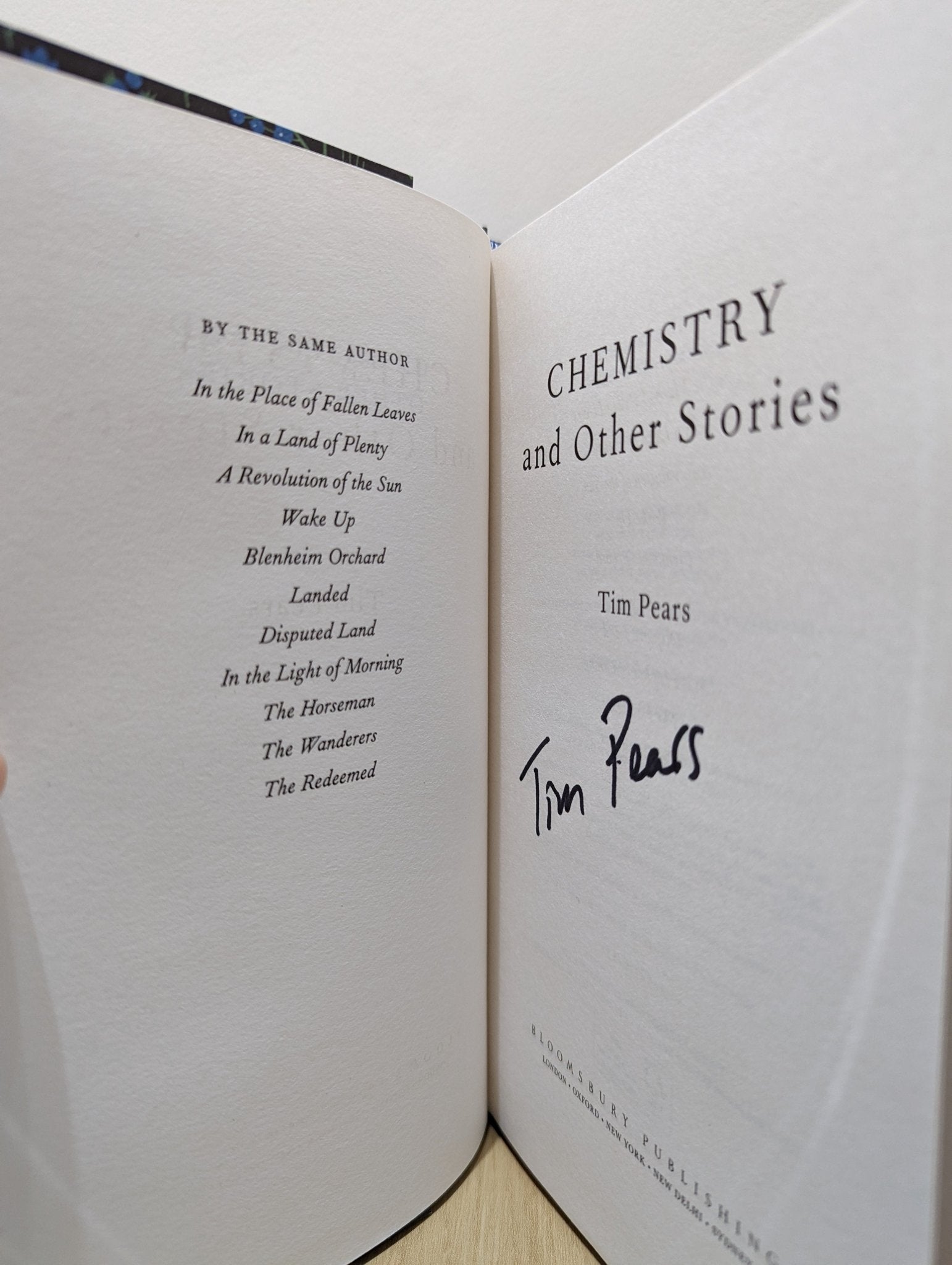 Chemistry and Other Stories by Tim Pears (Signed First Edition) - Fialta Books